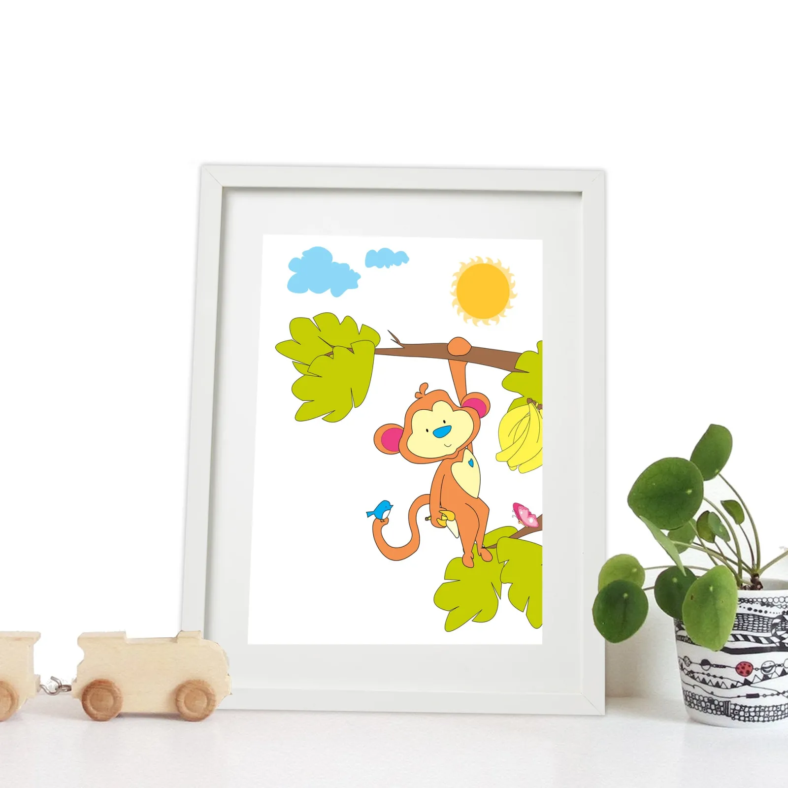 Little Helper Baby Gifts | Nursery Wall Art | Nursery Prints | Nursery Canvas - Marvin the Monkey