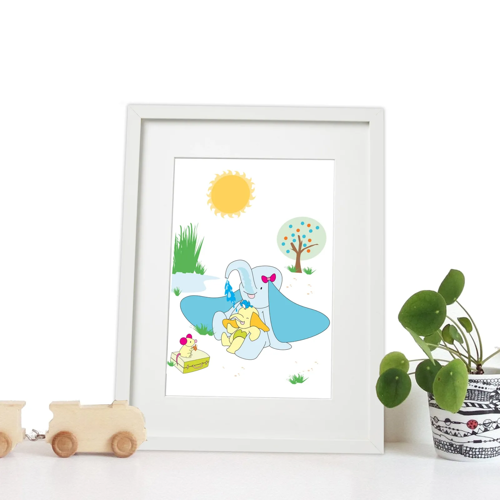 Little Helper Baby Gifts | Nursery Wall Art | Nursery Prints | Nursery Canvas - Safari Elephant