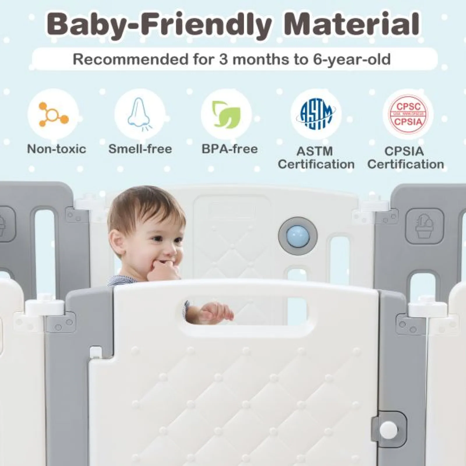 Little Helper Ball Pits & Ball Pools | Baby Playpens | 14 Panel Foldable & Modular Baby Playpen | Ball Pool | Activity Panel w/Sounds | Grey & White