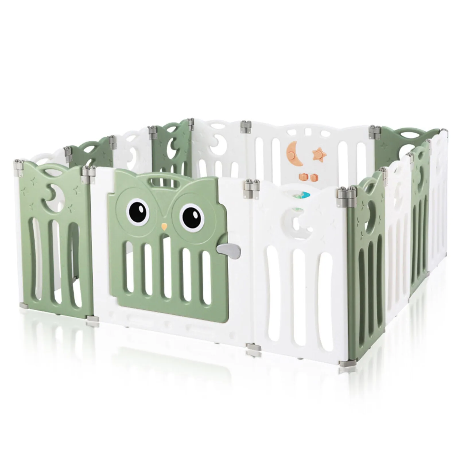 Little Helper Ball Pits & Ball Pools | Baby Playpens | 14 Panel Non-Toxic BPA-Free Recyclable Foldable Baby Playpen and Ball Pool | Modular | Sage Green & White