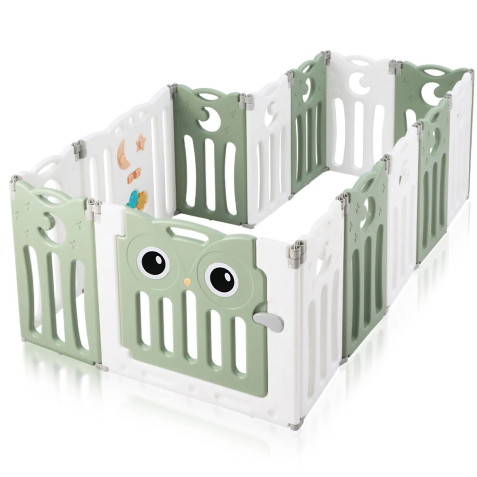Little Helper Ball Pits & Ball Pools | Baby Playpens | 14 Panel Non-Toxic BPA-Free Recyclable Foldable Baby Playpen and Ball Pool | Modular | Sage Green & White