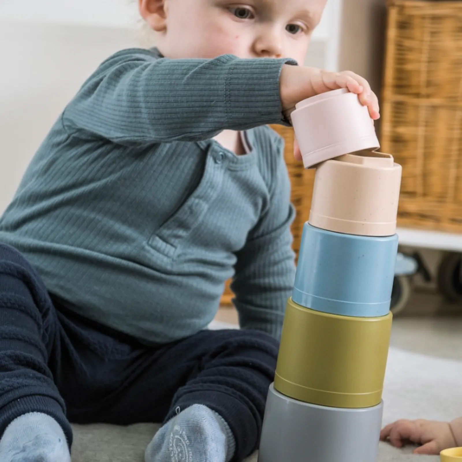 Little Helper Role Play Toys & Pretend Play | 7 Piece 100% Recyclable Bio-Plastic Stacking Cups | Eco-Friendly Indoor and Outdoor Toys | 10m+