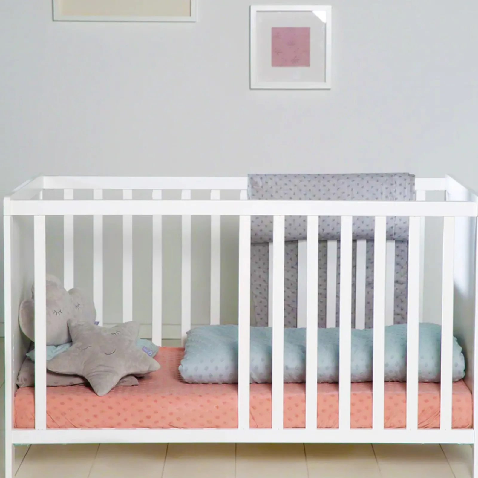 Little Helper Nursery Furniture Sets | Cots | 2 Piece Nursery Next-to-Me Cot | Matching Changing Unit with Drawers & Storage | White