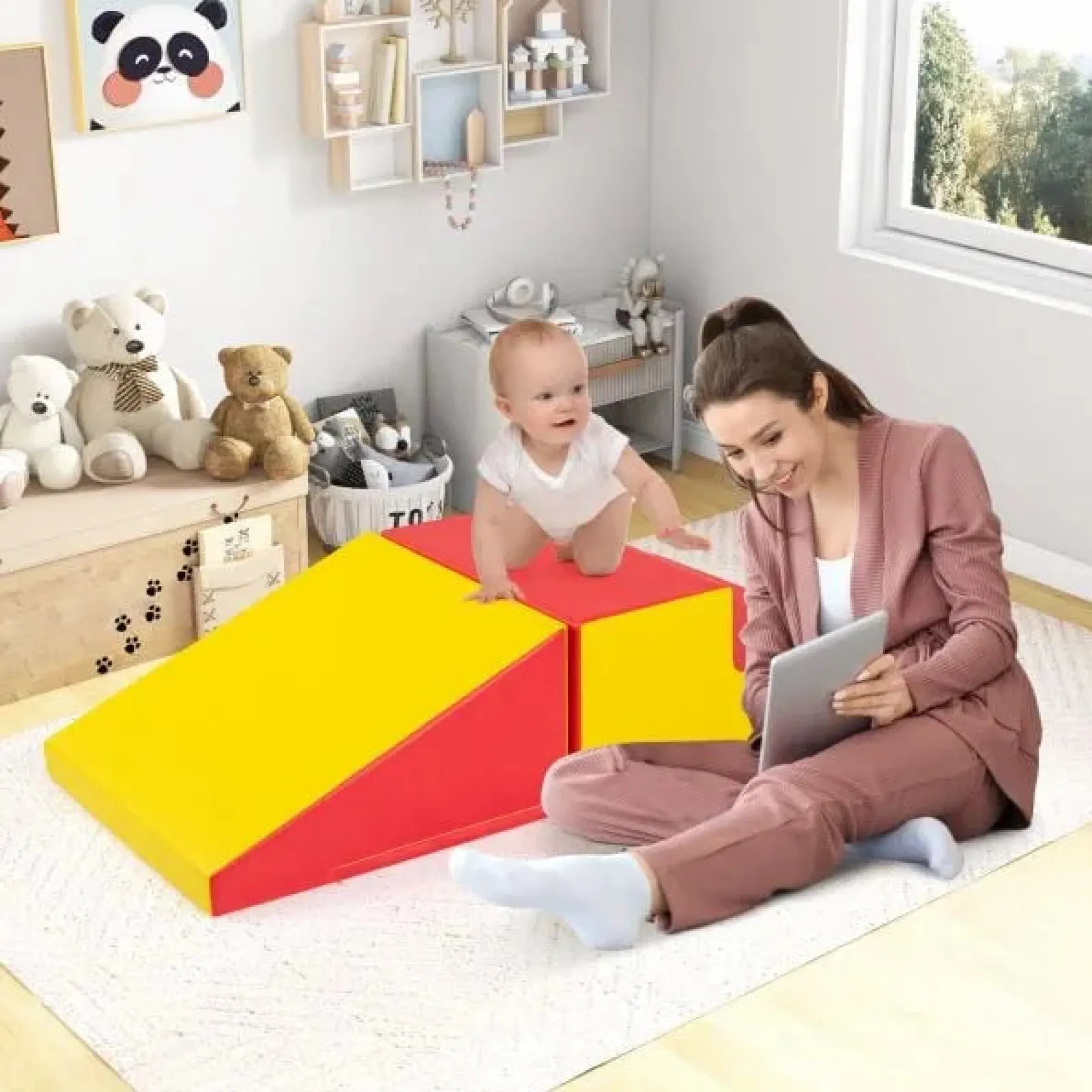 Little Helper Swing & Slide Sets & Garden Play & Trampolines | Kids Climbing Frames & Activity Toys | 2-Piece Step and Slide Climber for Infants and Toddlers | Soft Play
