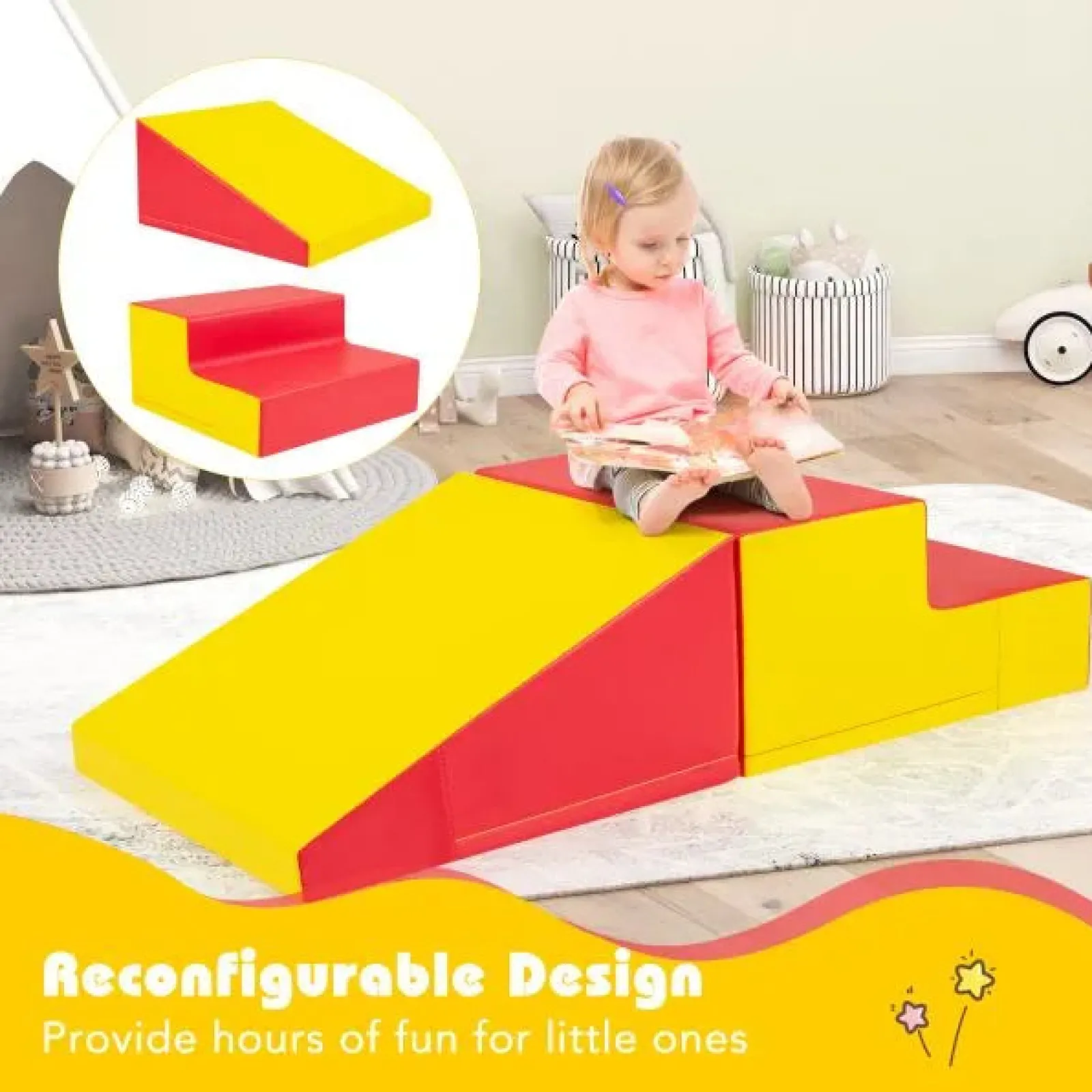 Little Helper Swing & Slide Sets & Garden Play & Trampolines | Kids Climbing Frames & Activity Toys | 2-Piece Step and Slide Climber for Infants and Toddlers | Soft Play