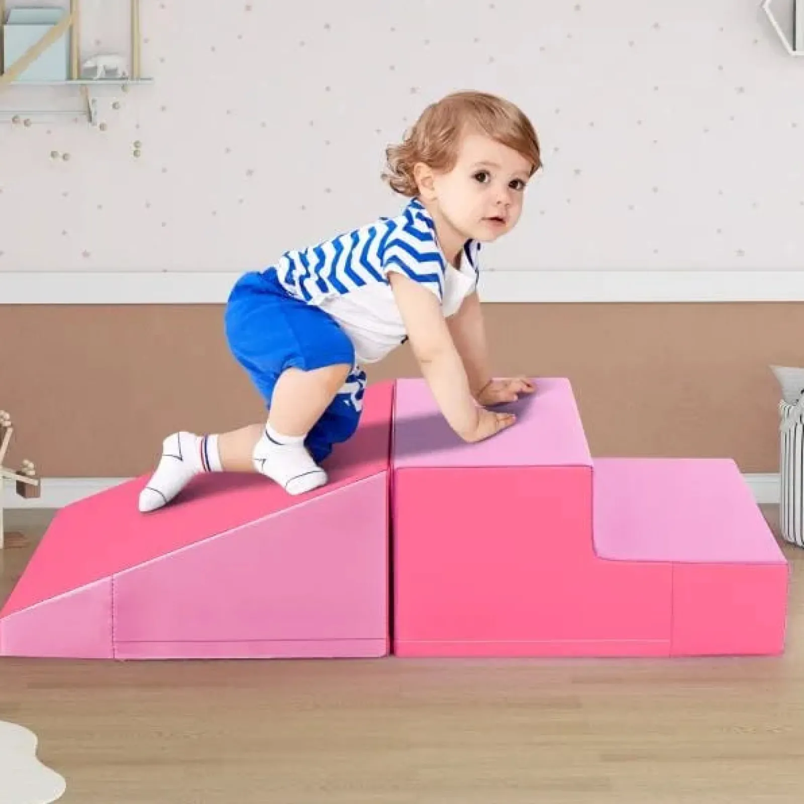 Little Helper Swing & Slide Sets & Garden Play & Trampolines | Kids Climbing Frames & Activity Toys | 2-Piece Step and Slide Climber for Infants and Toddlers | Soft Play