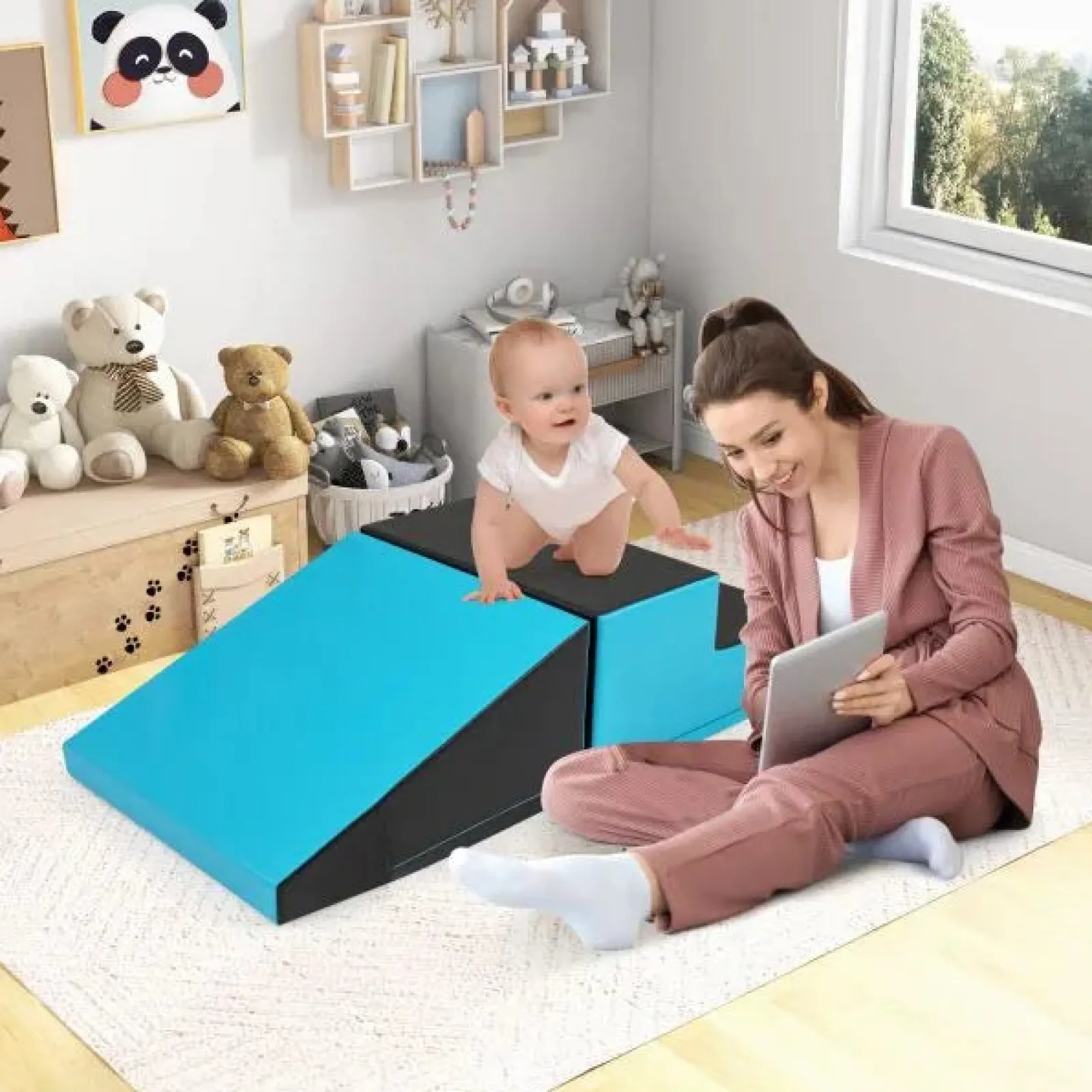Little Helper Swing & Slide Sets & Garden Play & Trampolines | Kids Climbing Frames & Activity Toys | 2-Piece Step and Slide Climber for Infants and Toddlers | Soft Play