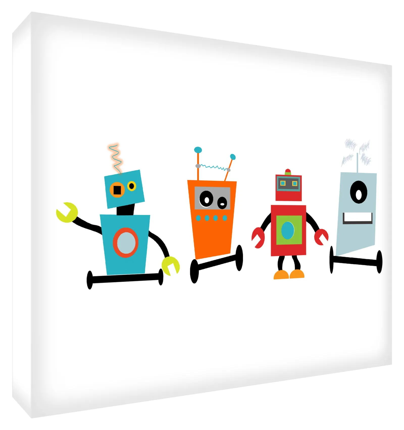 Little Helper Baby Gifts | Playroom Wall Art | Boys Room Wall Art | Canvas Prints - Robots