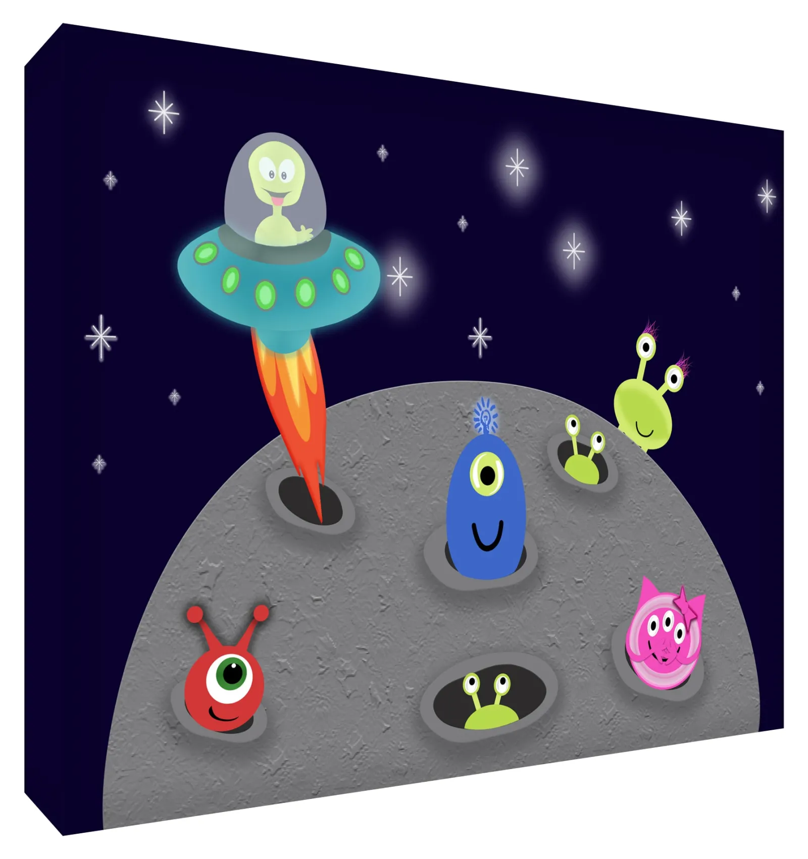 Little Helper Baby Gifts | Playroom Wall Art | Nursery Pictures | Canvas Prints - Aliens