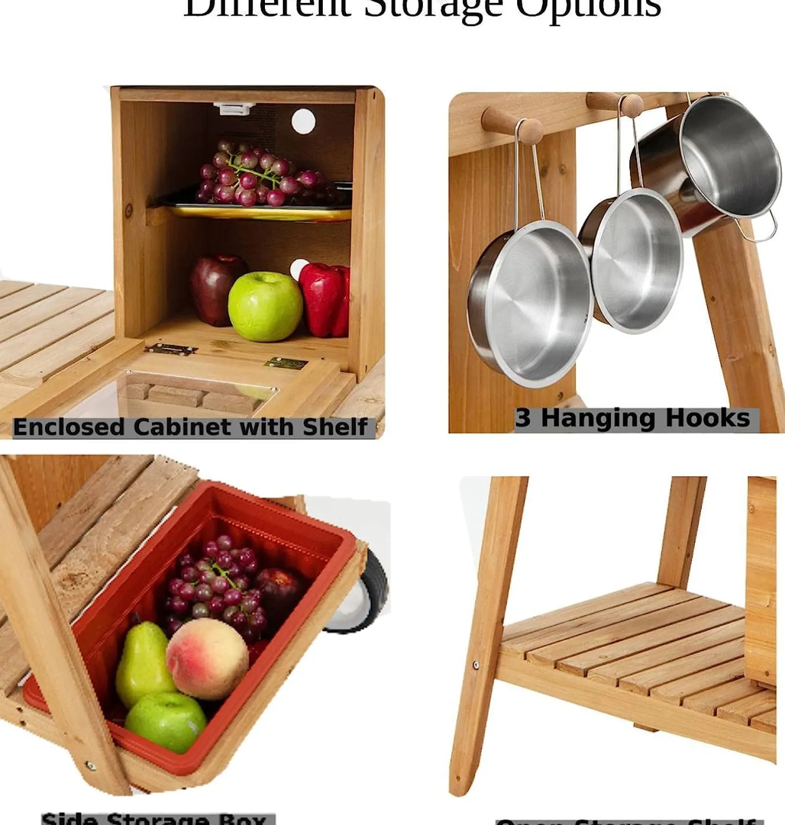 Little Helper Sand & Water Table & Sandpits & Mud Kitchens | Toy Kitchens | Portable | Eco Friendly Montessori Natural Fir Wooden Kids Mud Kitchen with Umbrella | Wooden Toy Kitchen | 3 Years+