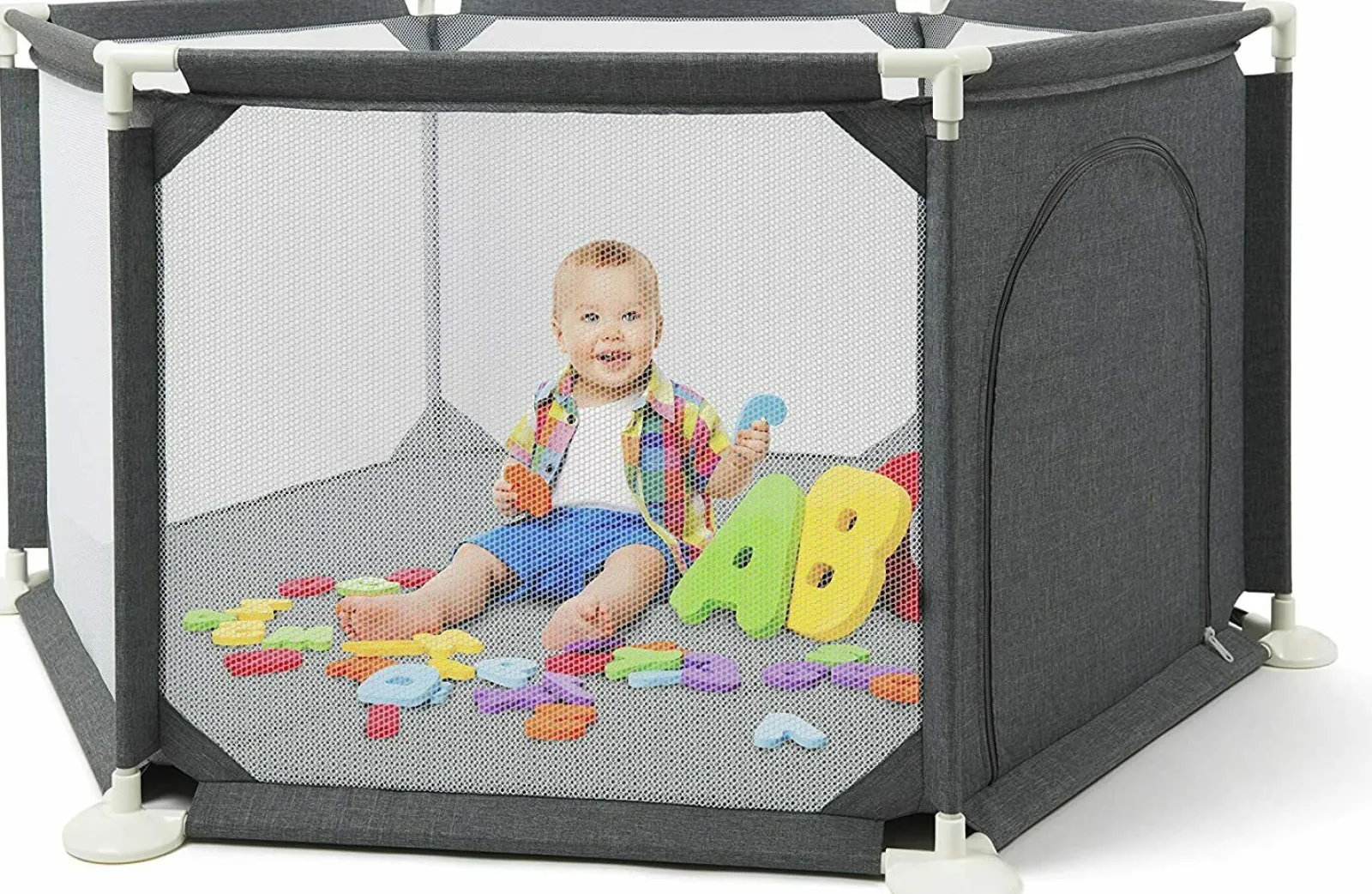 Little Helper Ball Pits & Ball Pools | Baby Playpens | Premium Quality Safe & Secure Baby Playpen | Ball Pool with Zip Door | Grey | 6 - 36m