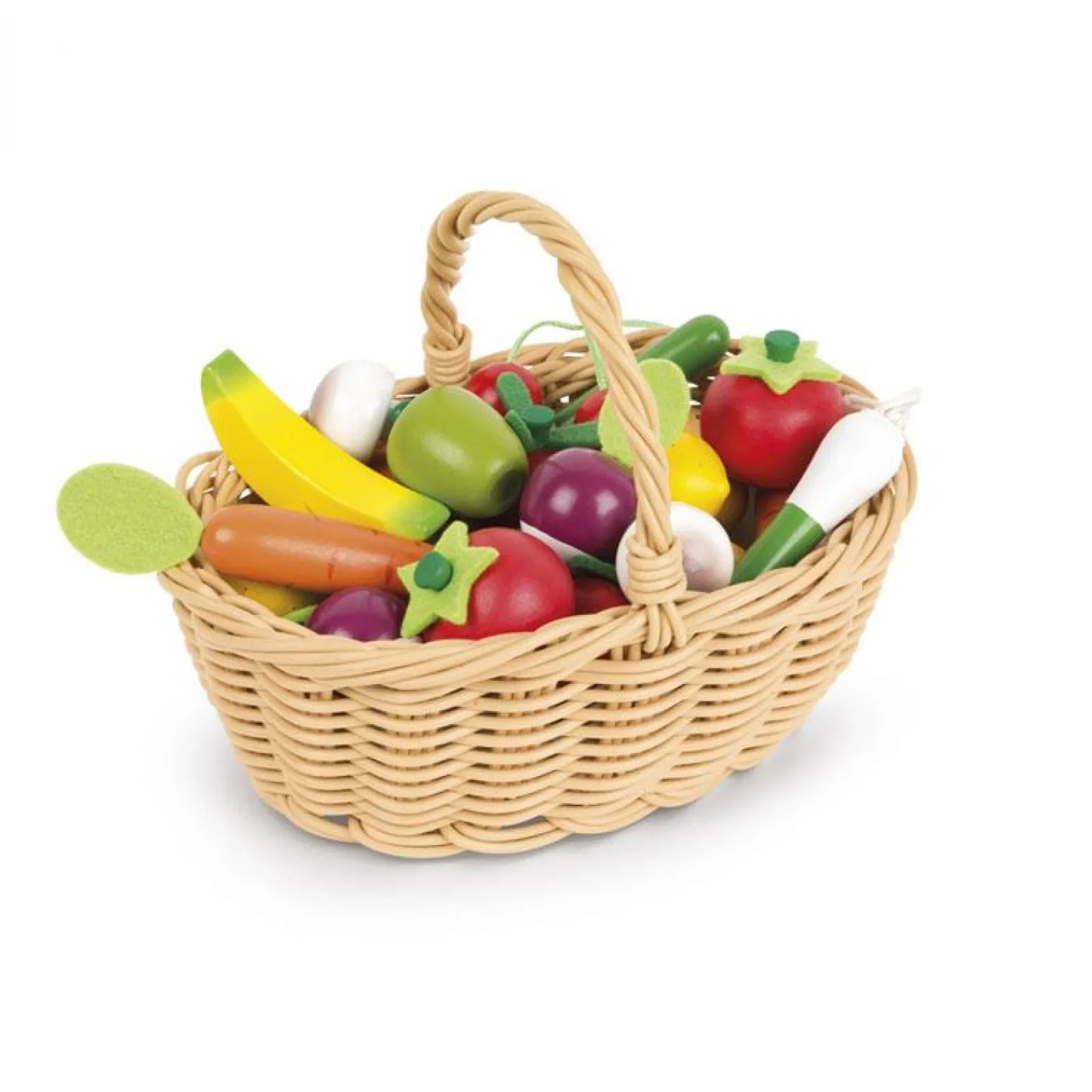 Little Helper Wooden Toys & Educational Toys | Montessori Toys & Products | Preschool Toys | Fruits And Vegetables Basket 24Pc | Role Play Toys