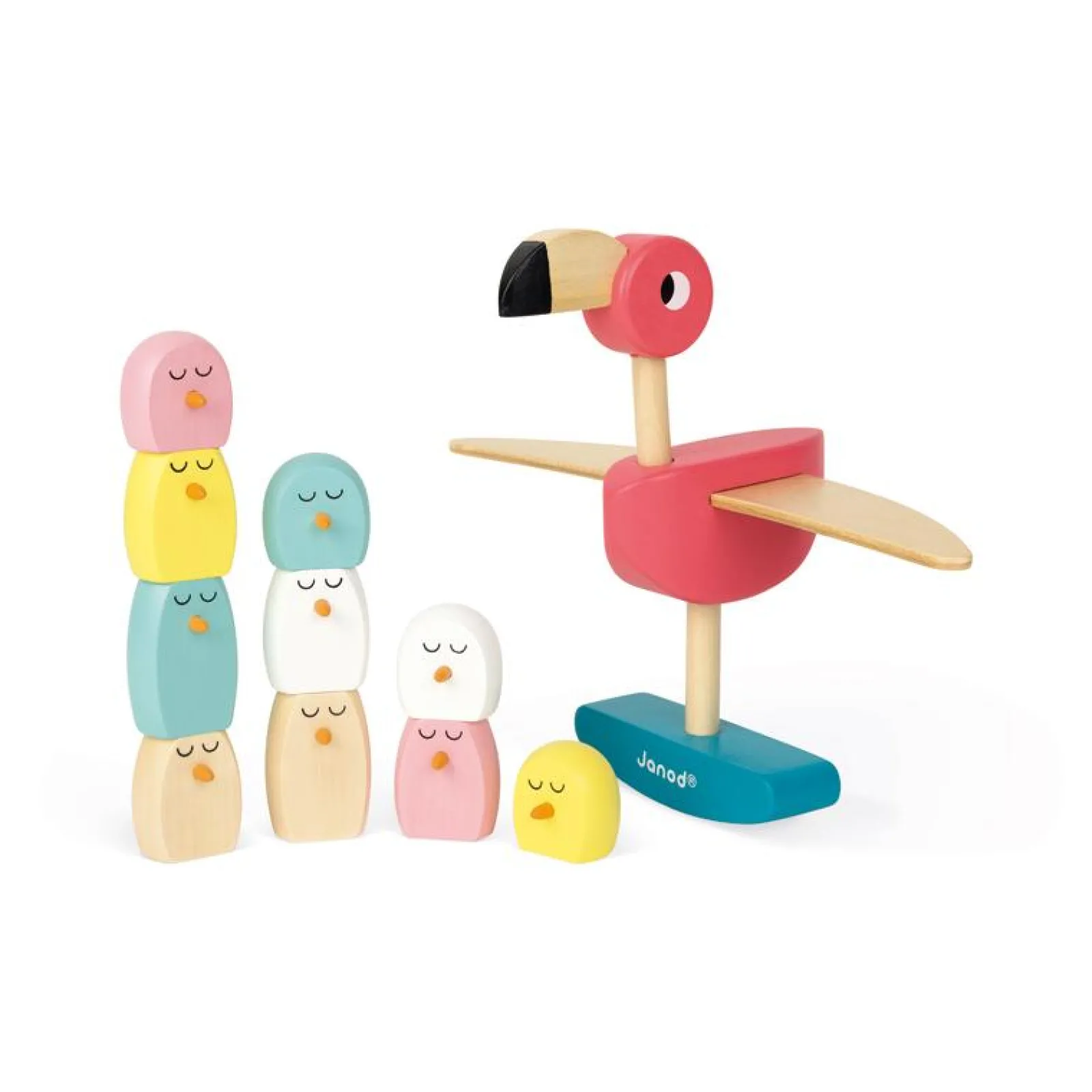 Little Helper Wooden Toys & Educational Toys | Baby Gifts | Preschool Toys | Zigolos Balancing Game Flamingo | Puzzles & Games
