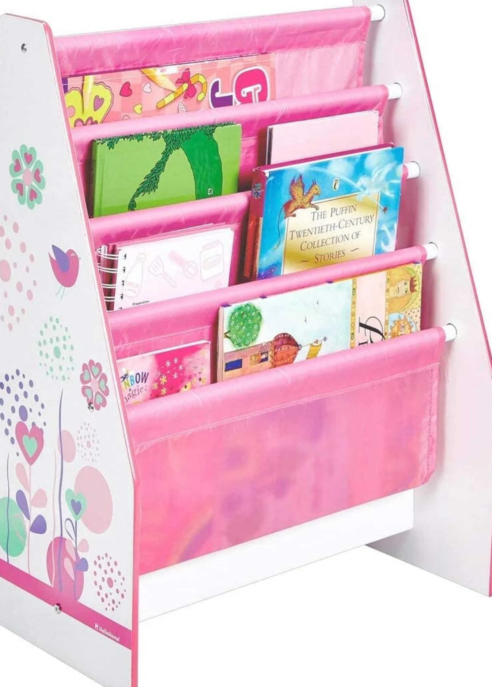 Little Helper Bookcases & Kids Bookshelves | Kids Bookcases & Kids Bookshelves | Princess Pink 4 Tier Sling BookCase | Childrens Bookcase | Kids Bookshelf