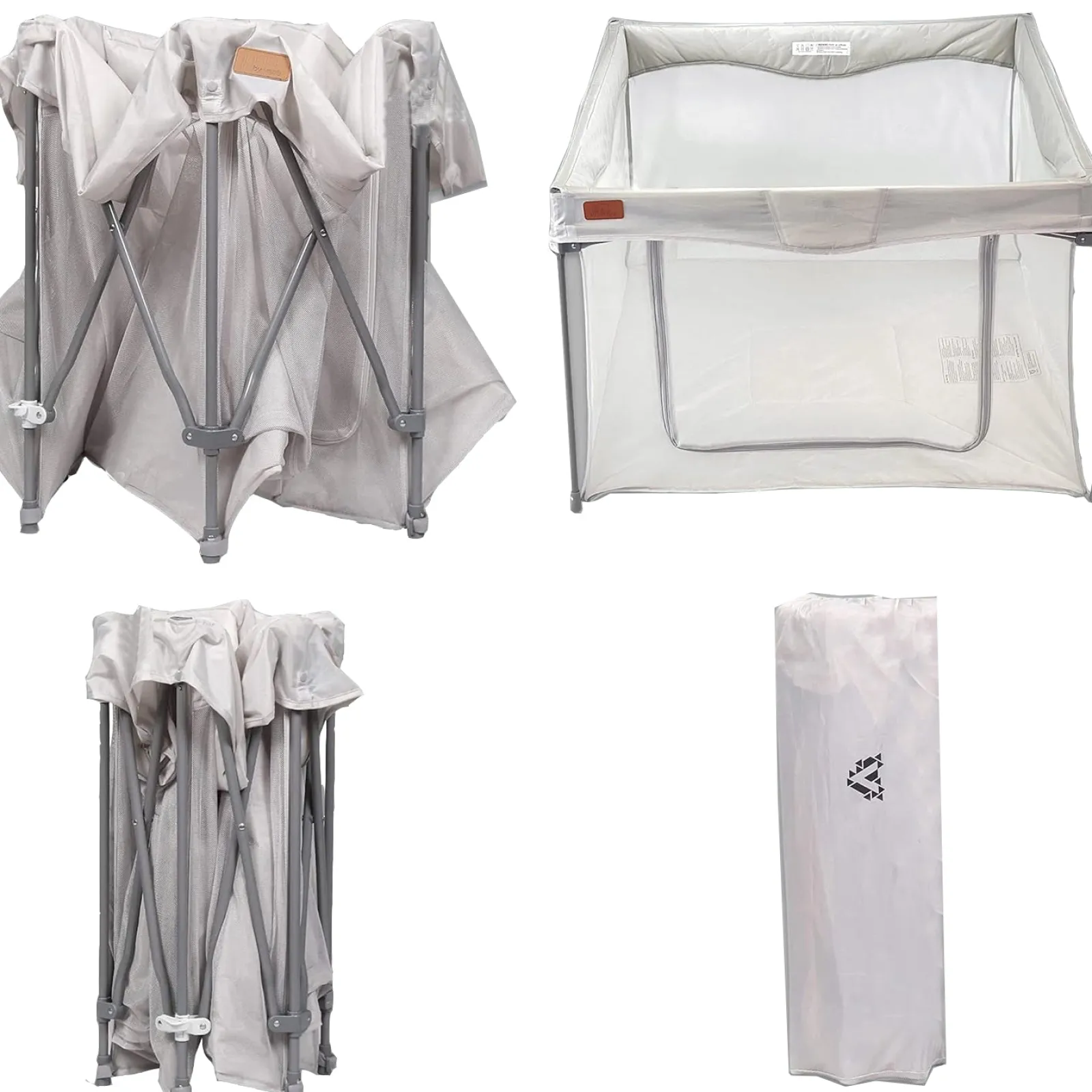 Little Helper Baby Playpens | Quick Open & Close Folding | Foldable Playpen | Fitted Mat | Travel Bag | Grey | 110cm Square | 0-36m
