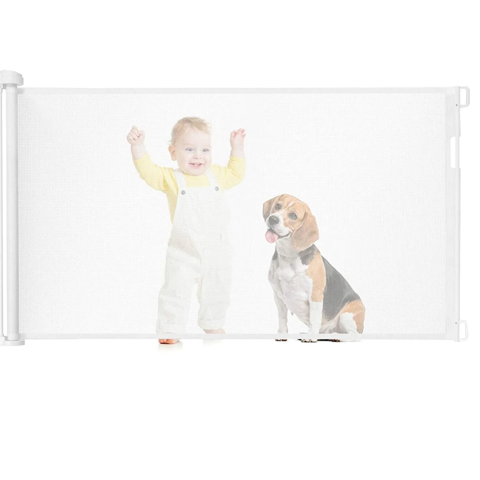 Little Helper Stair Gates & Baby Gates | Stair Gates & Baby Gates | Retractable & Extendable Stair Gate | Baby Gate | White Fine Mesh | Max Width 1.37m