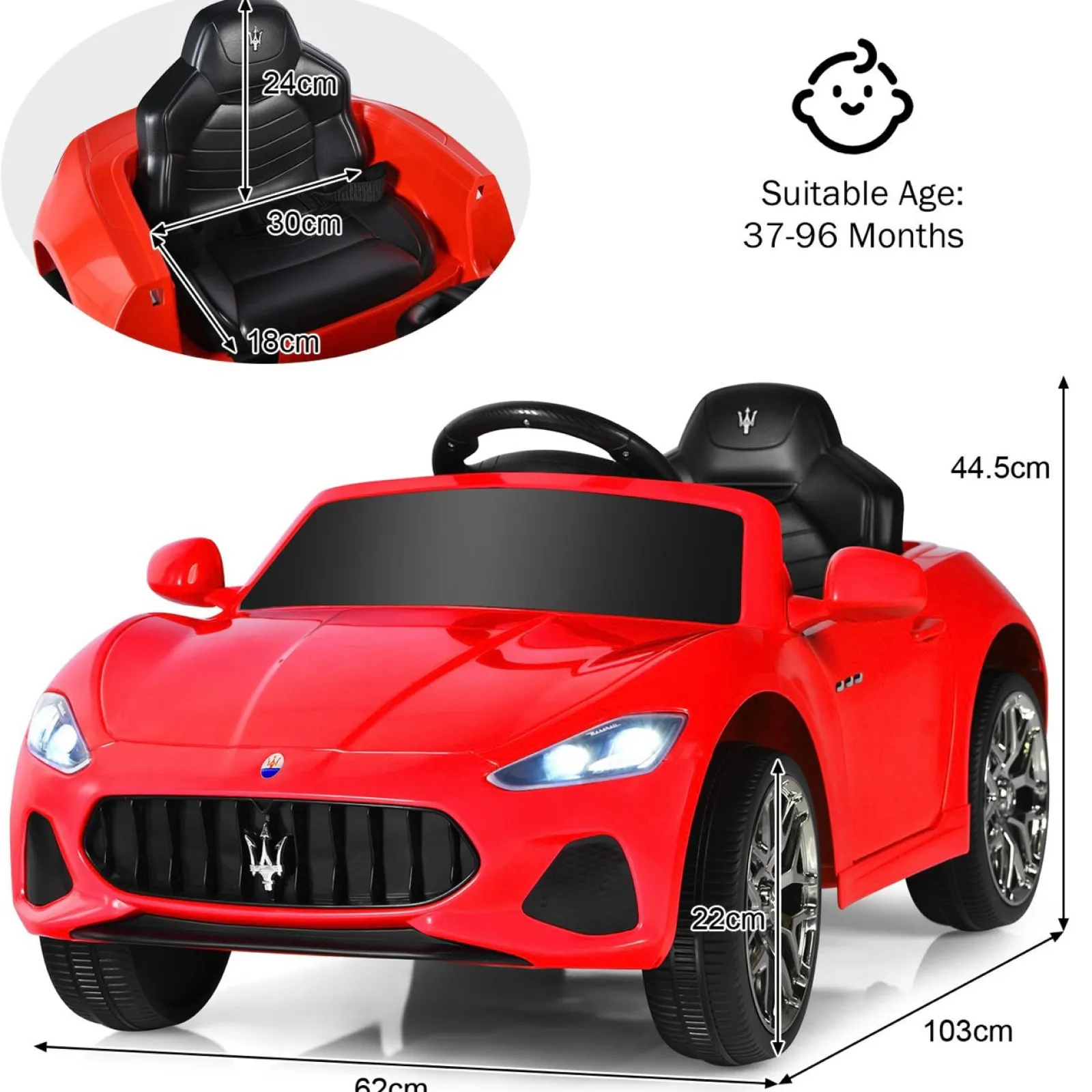 Little Helper Ride On Toys | Ride On Electric Toy Car | 12V | Remote Control with LED Lights | Horn | Radio & Music | 3 Colour Options