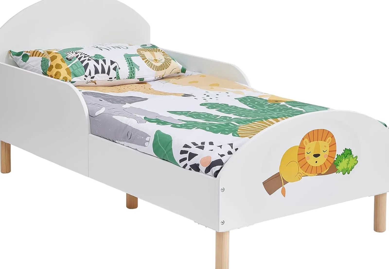Little Helper Toddler Beds & Childrens Single Beds | Safari Jungle Children's Bed with Side Protectors | Toddler Bed | 18m - 5 Years