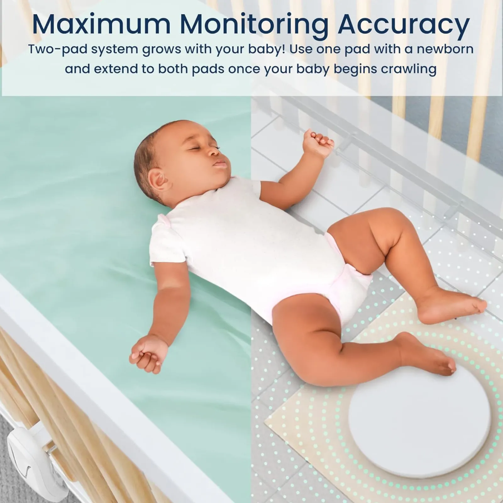 Little Helper Baby Monitors & Video Baby Monitors & Movement Monitors | Baby Monitors | Safe Sleep Highly Sensitive Baby Breathing Movement Monitor | 5" Split Screen Room & Cot Monitoring | IR night vision | Lullaby & Sleep Sounds