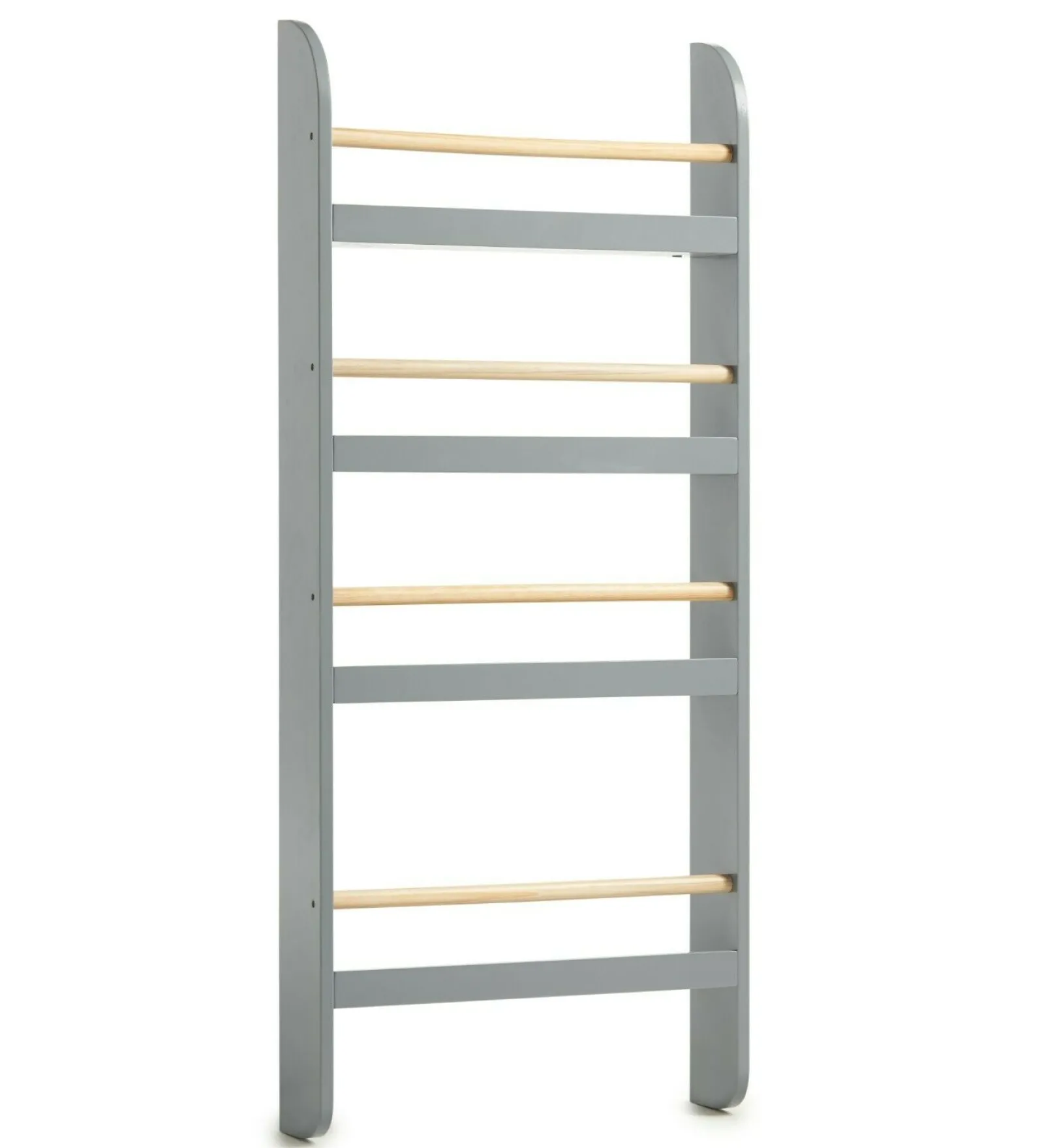 Little Helper Montessori Toys & Products | Bookcases & Kids Bookshelves | Scandi-Design 4 Tier Wall Mounted Montessori Bookcase | Grey | 1.12m High