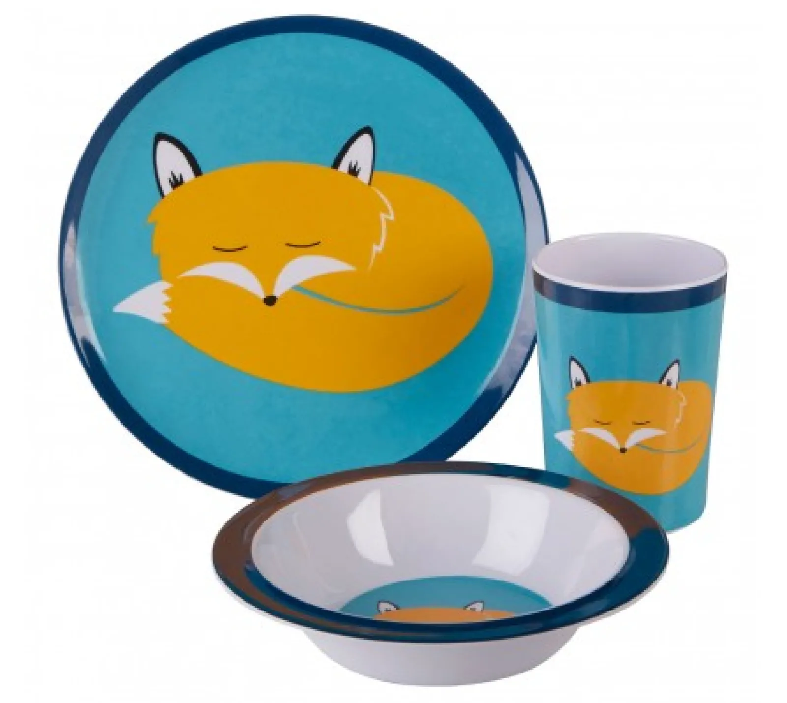 Little Helper Weaning & Feeding | Scratch Resistant Baby & Toddler Feeding Set | Baby Led Weaning | 3 Piece Kids Bowl & Plate | Felix Fox