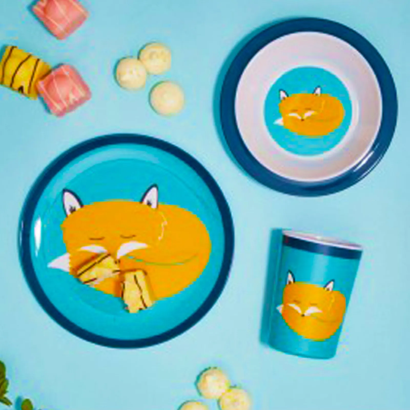 Little Helper Weaning & Feeding | Scratch Resistant Baby & Toddler Feeding Set | Baby Led Weaning | 3 Piece Kids Bowl & Plate | Felix Fox