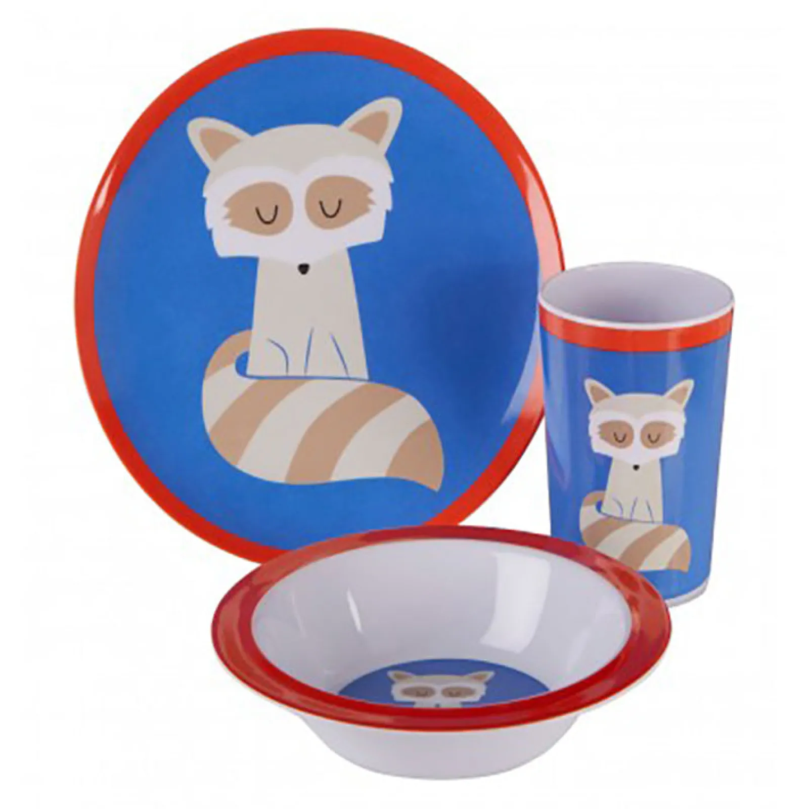 Little Helper Weaning & Feeding | Scratch Resistant Baby & Toddler Feeding Set | Baby Led Weaning | 3 Piece Kids Bowl & Plate | Ralph Racoon
