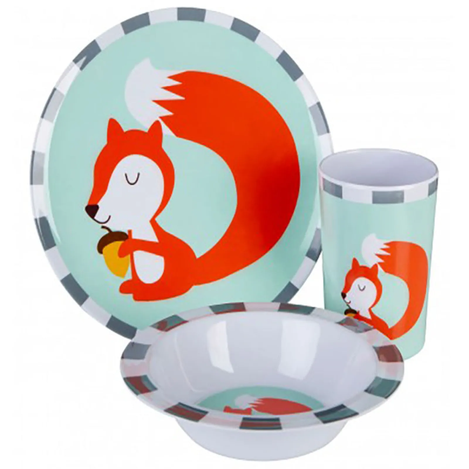 Little Helper Weaning & Feeding | Scratch Resistant Baby & Toddler Feeding Set | Baby Led Weaning | 3 Piece Kids Bowl & Plate | Susie Squirrel