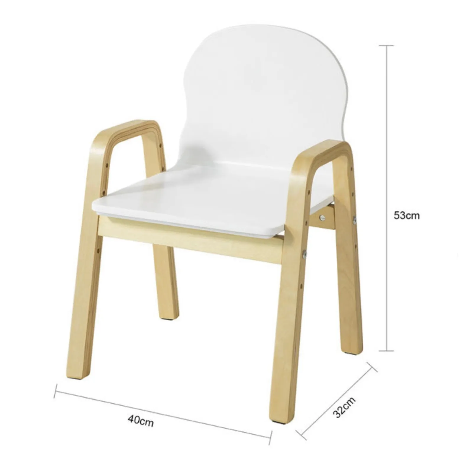 Little Helper Table & Chairs (wooden) | Chairs & Stools | Set of 2 White Height Adjustable Wood Modern Kids Chairs | Chairs for Children