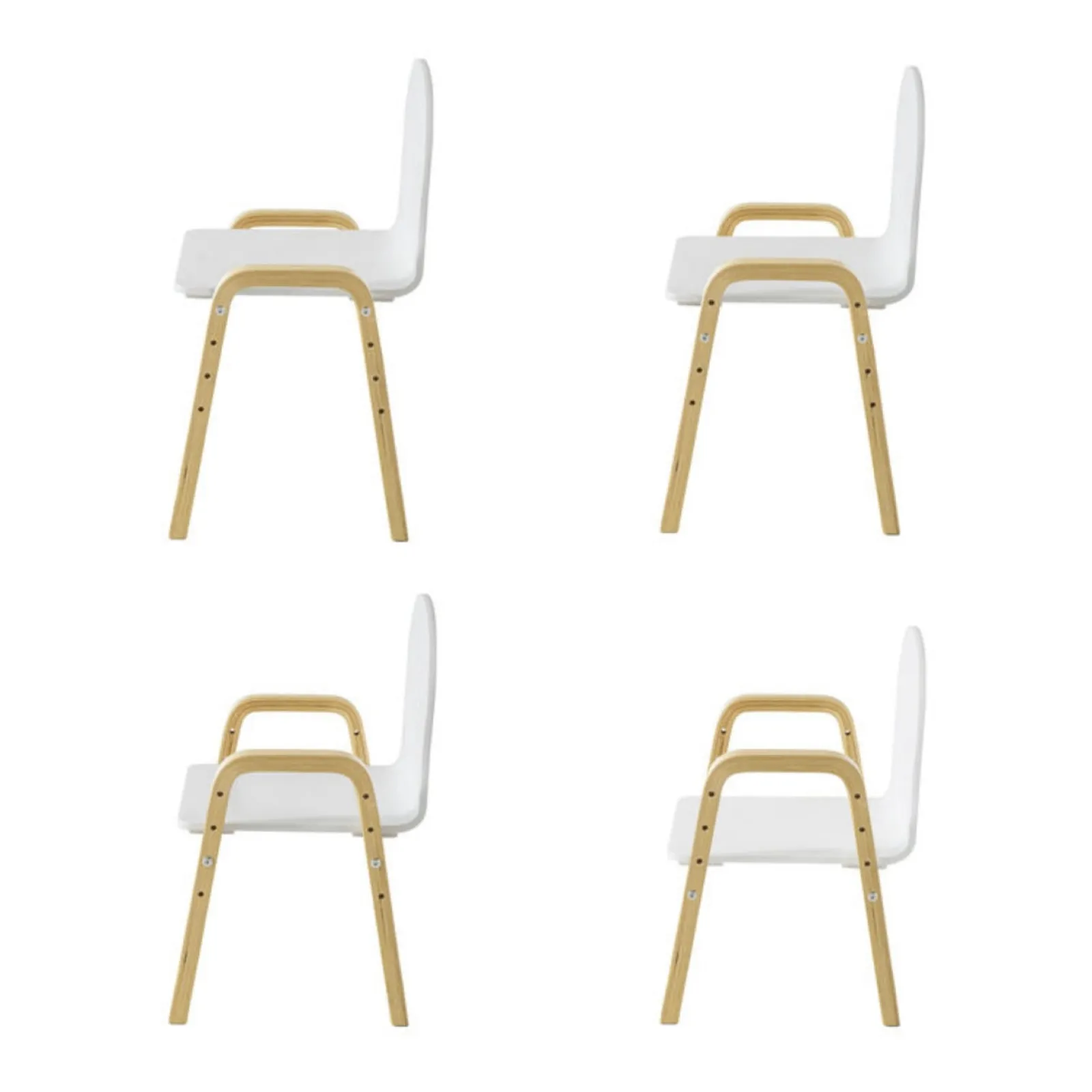 Little Helper Table & Chairs (wooden) | Chairs & Stools | Set of 2 White Height Adjustable Wood Modern Kids Chairs | Chairs for Children