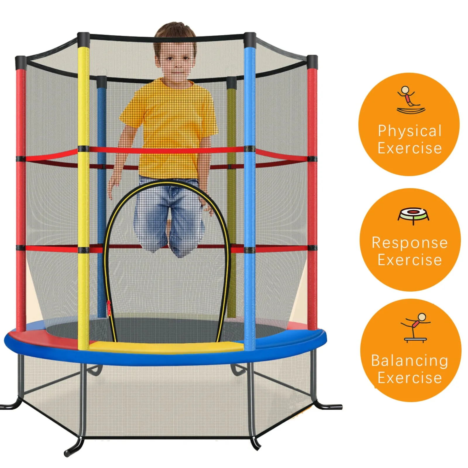 Little Helper Swing & Slide Sets & Garden Play & Trampolines | Small 6ft Trampoline Packed with Safety Features | Small Trampoline | Indoor or Outdoor Trampoline