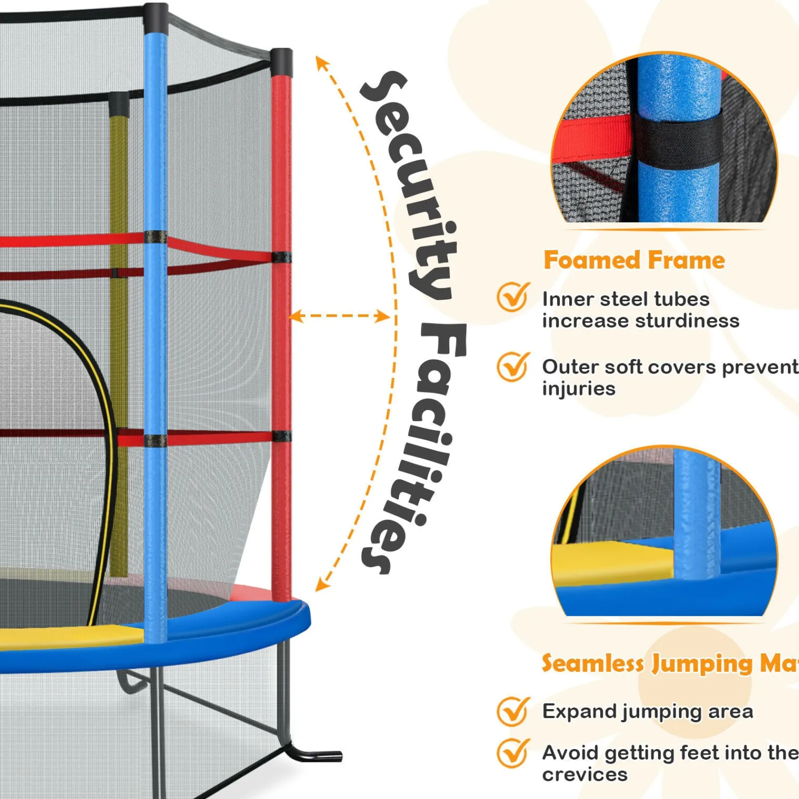 Little Helper Swing & Slide Sets & Garden Play & Trampolines | Small 6ft Trampoline Packed with Safety Features | Small Trampoline | Indoor or Outdoor Trampoline