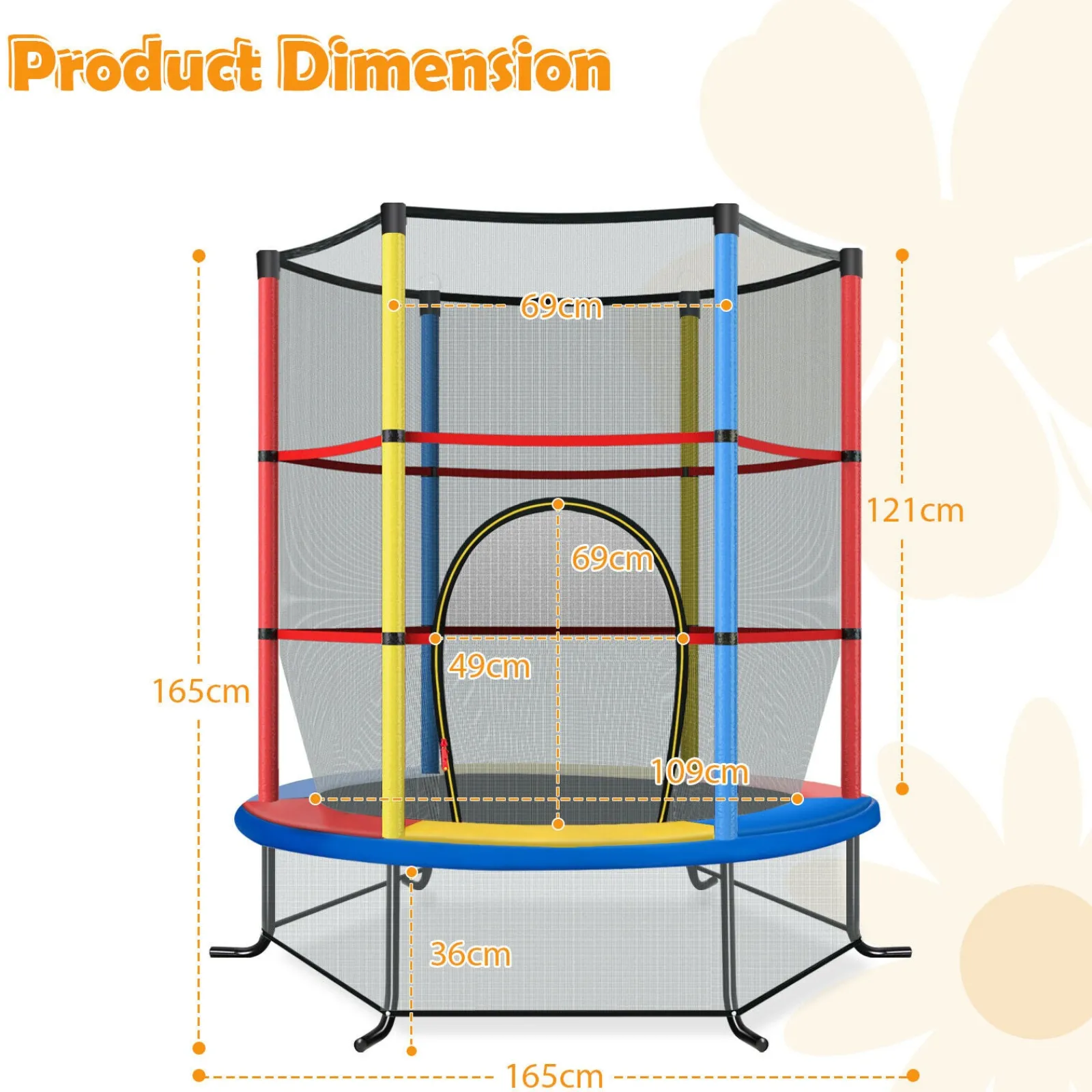 Little Helper Swing & Slide Sets & Garden Play & Trampolines | Small 6ft Trampoline Packed with Safety Features | Small Trampoline | Indoor or Outdoor Trampoline