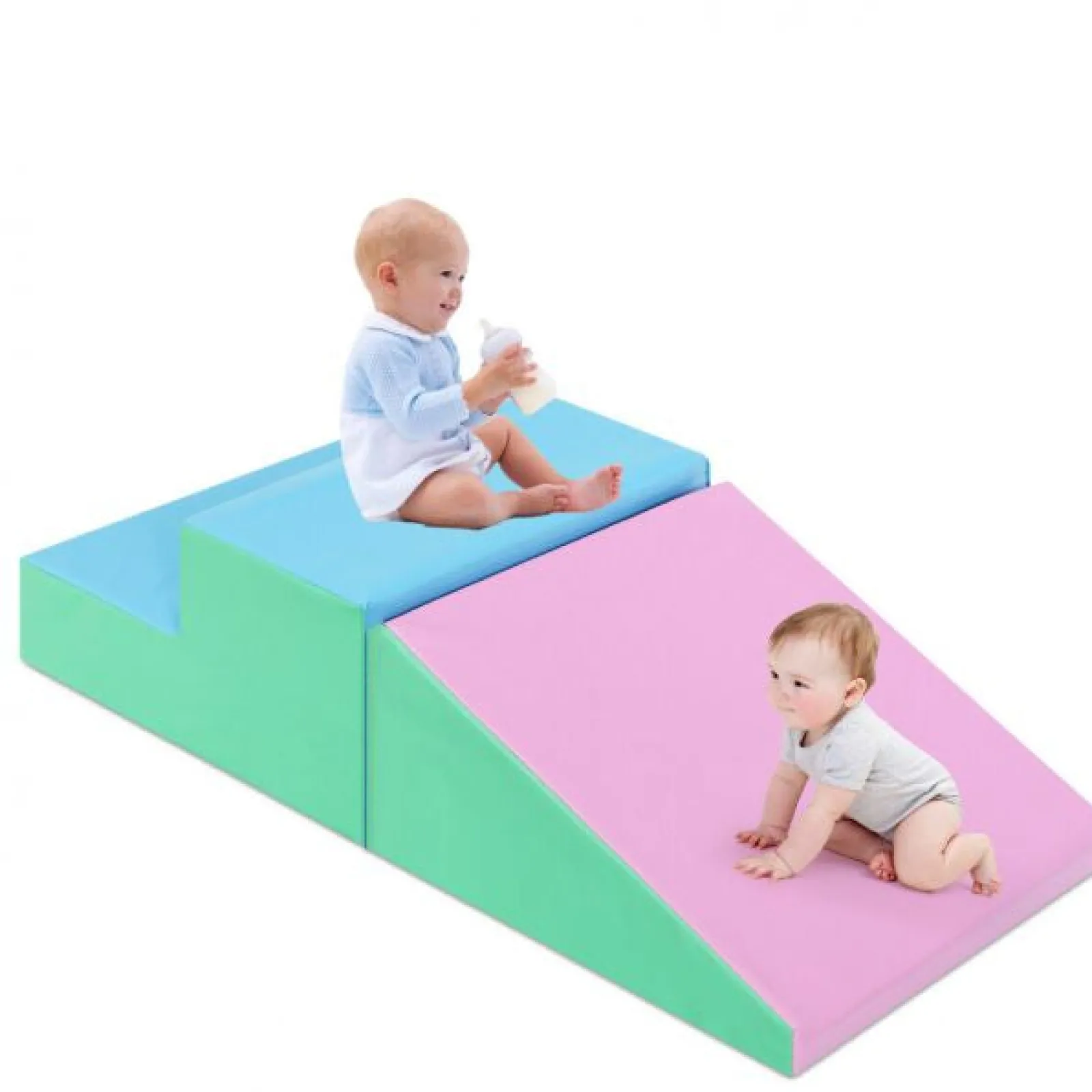 Little Helper Swing & Slide Sets & Garden Play & Trampolines | Kids Climbing Frames & Activity Toys | Small Soft Play Equipment | 2 Piece Climb & Slide Foam Play Set | Colour Options | 6m+
