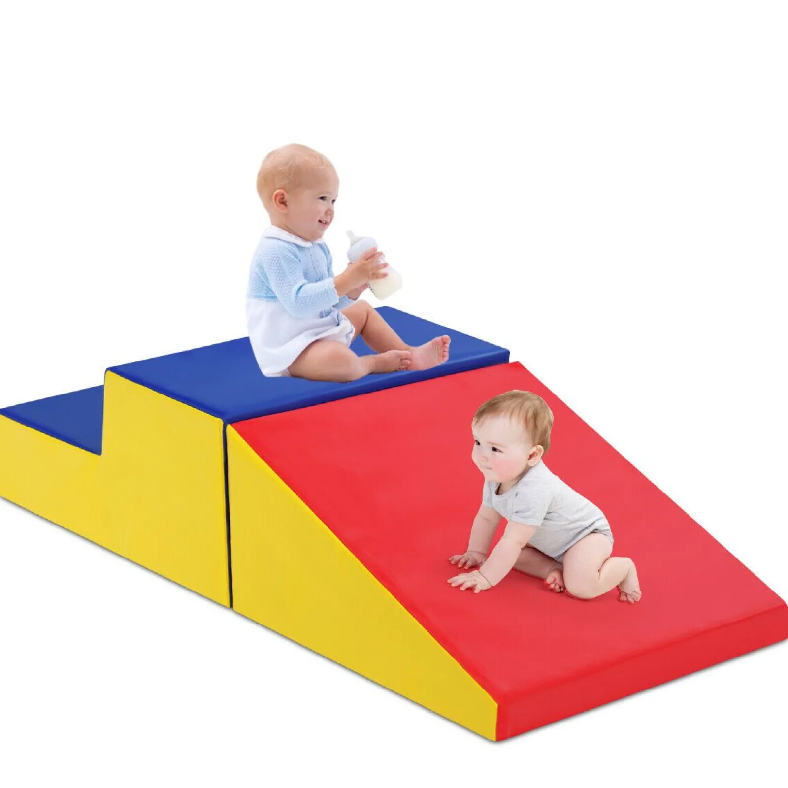 Little Helper Swing & Slide Sets & Garden Play & Trampolines | Kids Climbing Frames & Activity Toys | Small Soft Play Equipment | 2 Piece Climb & Slide Foam Play Set | Colour Options | 6m+