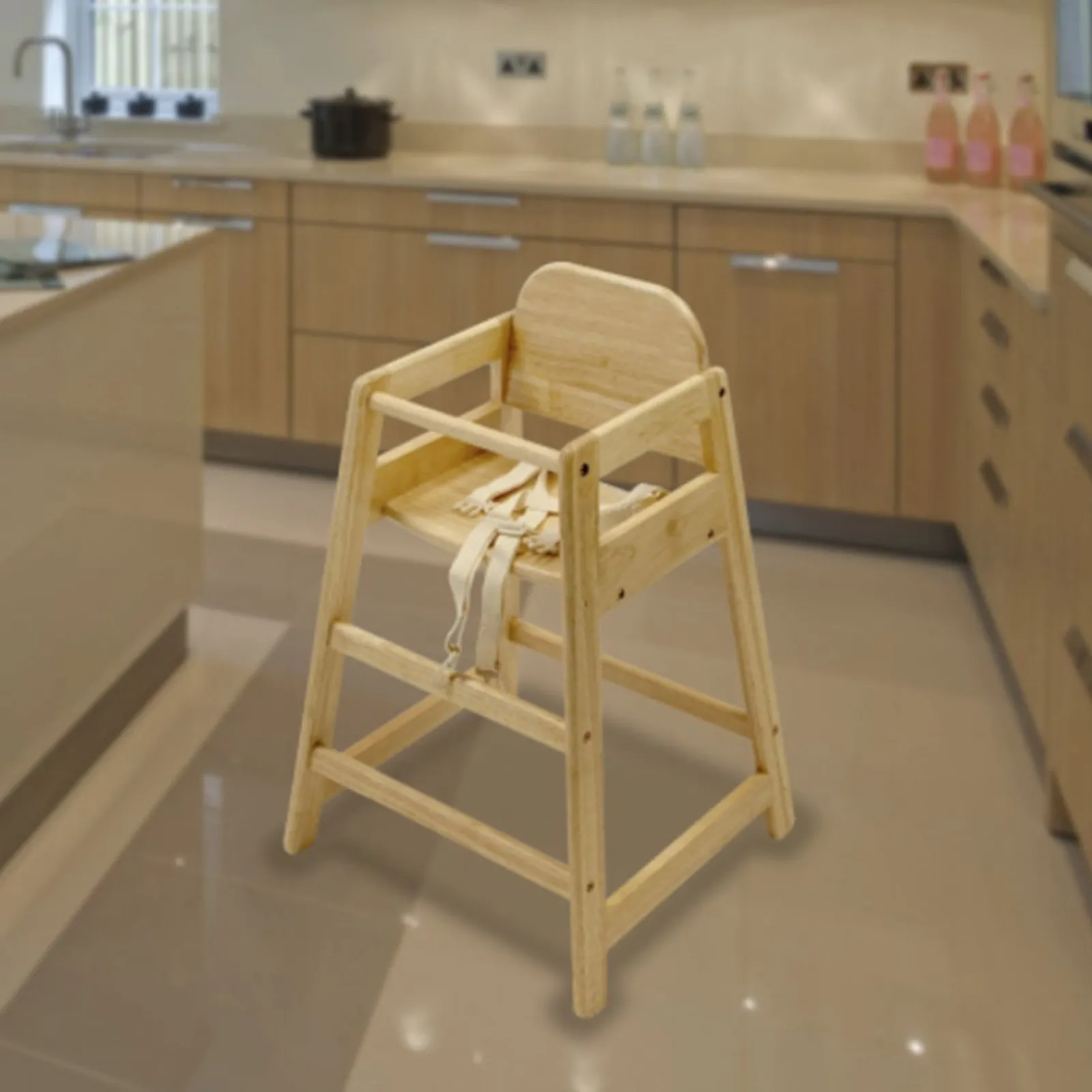 Little Helper High Chairs (wooden) | Solid Eco Conscious Wooden Stackable High Chair | Safety Harness | Baby Led Weaning | Natural