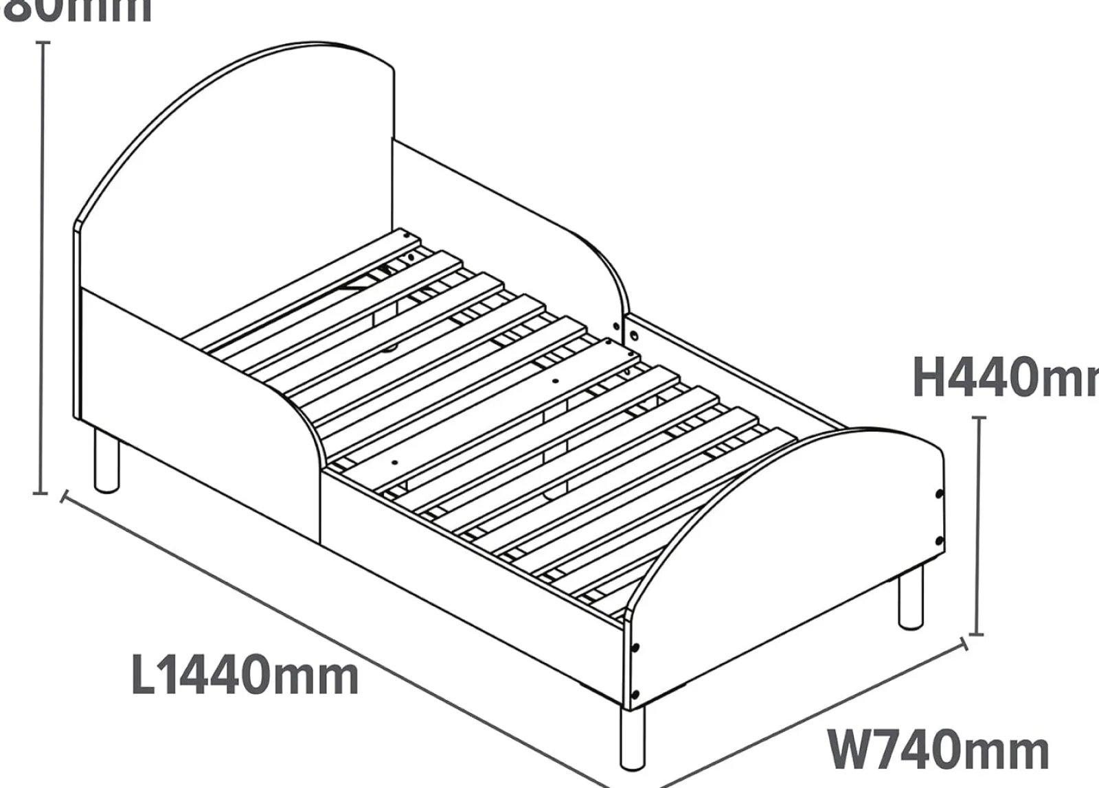 Little Helper Toddler Beds & Childrens Single Beds | Spaceman Children's Bed with Side Protectors | Toddler Bed | 18m - 5 Years