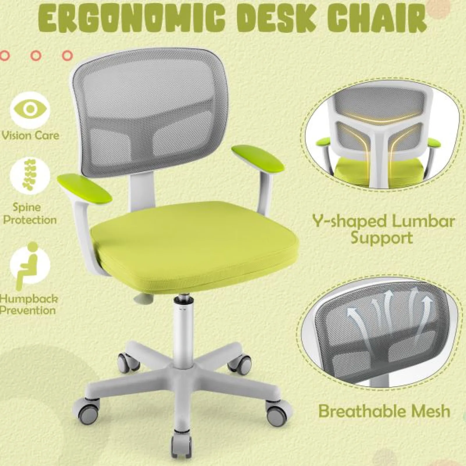 Little Helper Chairs & Stools | Spine Supporting Height Adjustable Ergonomic Childrens Desk Chair | Childrens Office Chair | 3-10 Years