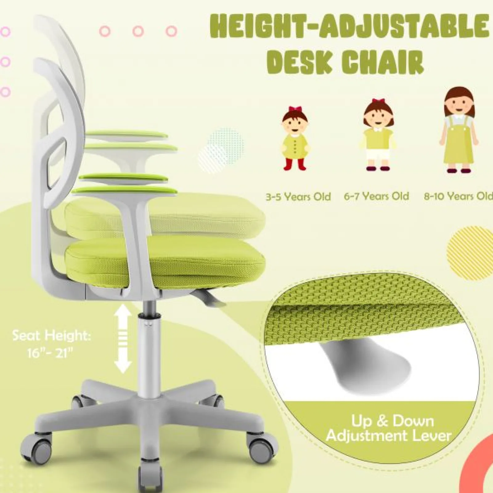 Little Helper Chairs & Stools | Spine Supporting Height Adjustable Ergonomic Childrens Desk Chair | Childrens Office Chair | 3-10 Years