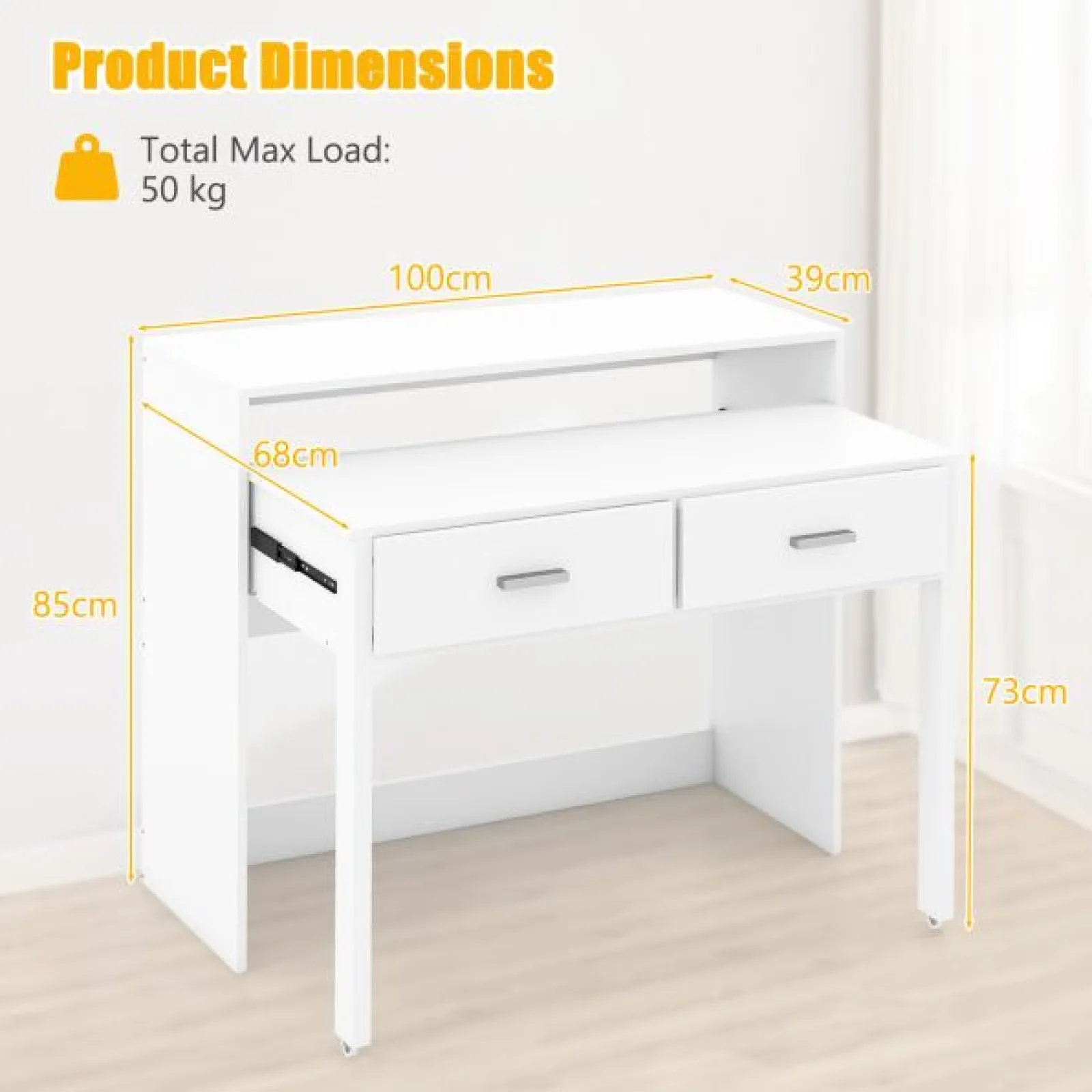 Little Helper Table & Chairs (wooden) | Spine Supporting Space Saving Extending Homework Desk | 2 Tier | Storage | Older Children & Adults | White