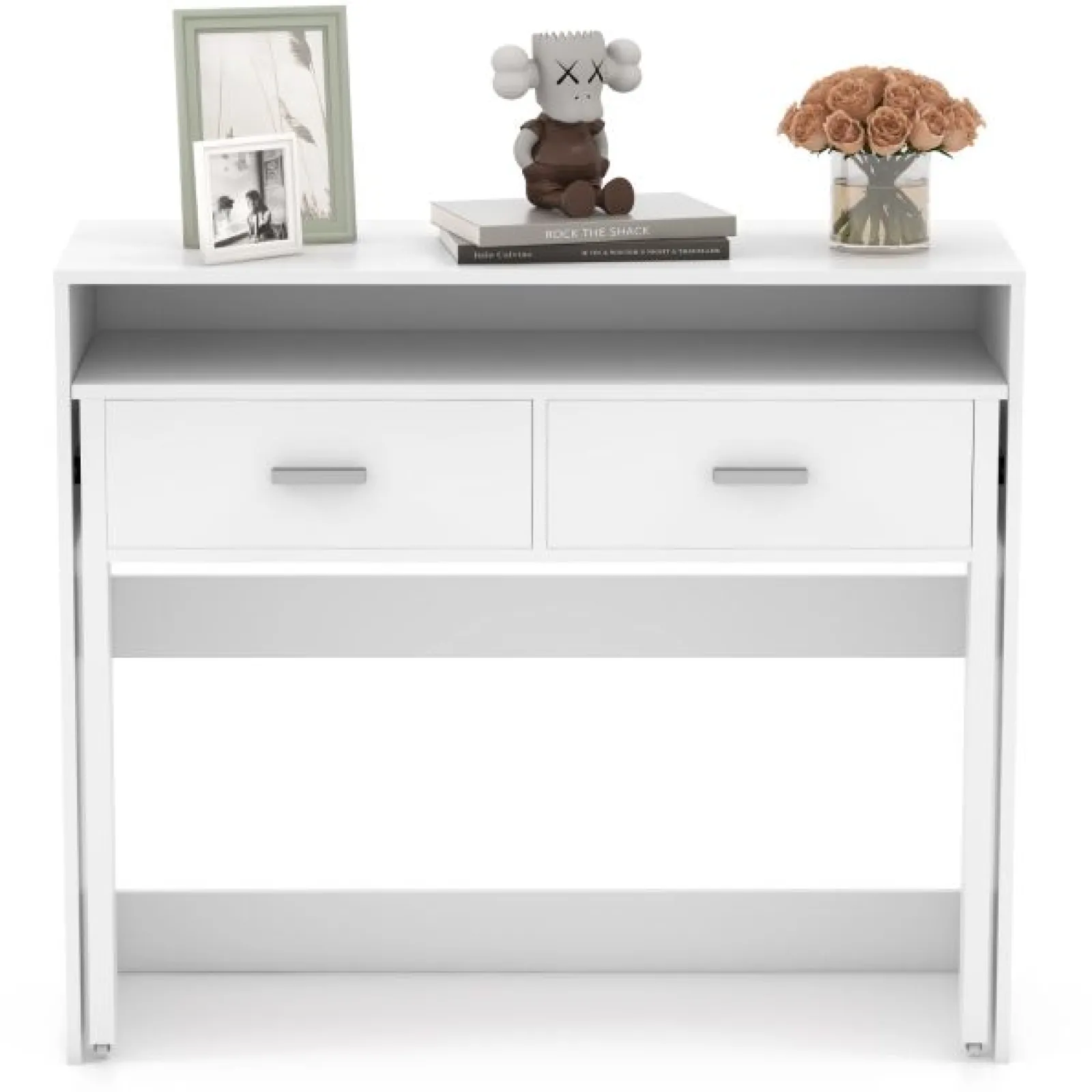 Little Helper Table & Chairs (wooden) | Spine Supporting Space Saving Extending Homework Desk | 2 Tier | Storage | Older Children & Adults | White