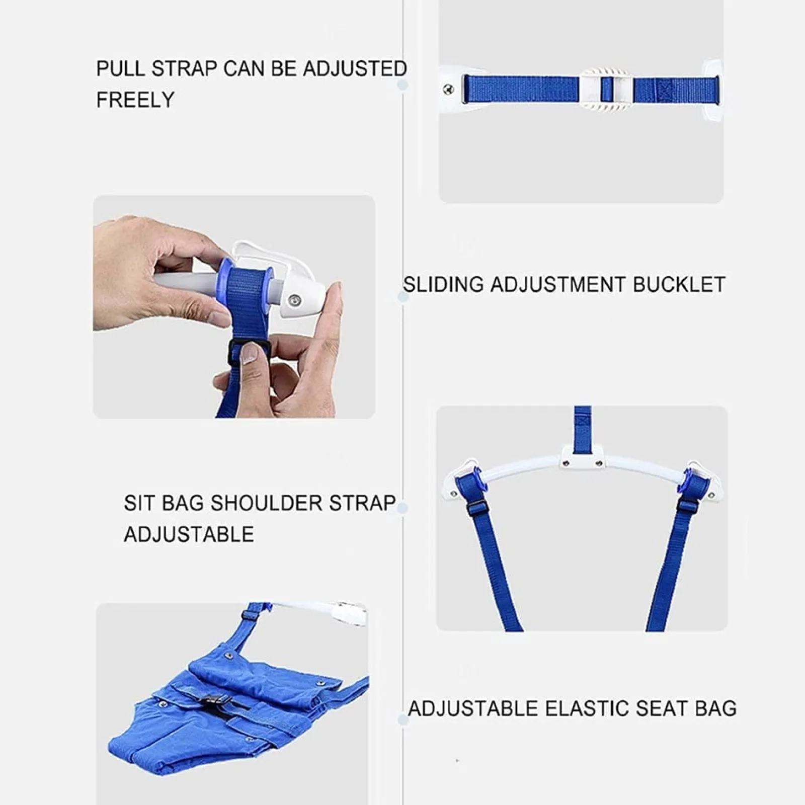 Little Helper Baby Doorway Bouncers | Baby Bouncers & Rockers | Spine-Supporting Secure Baby Door Bouncer Swing Seat | Blue or Pink | 6-12 months