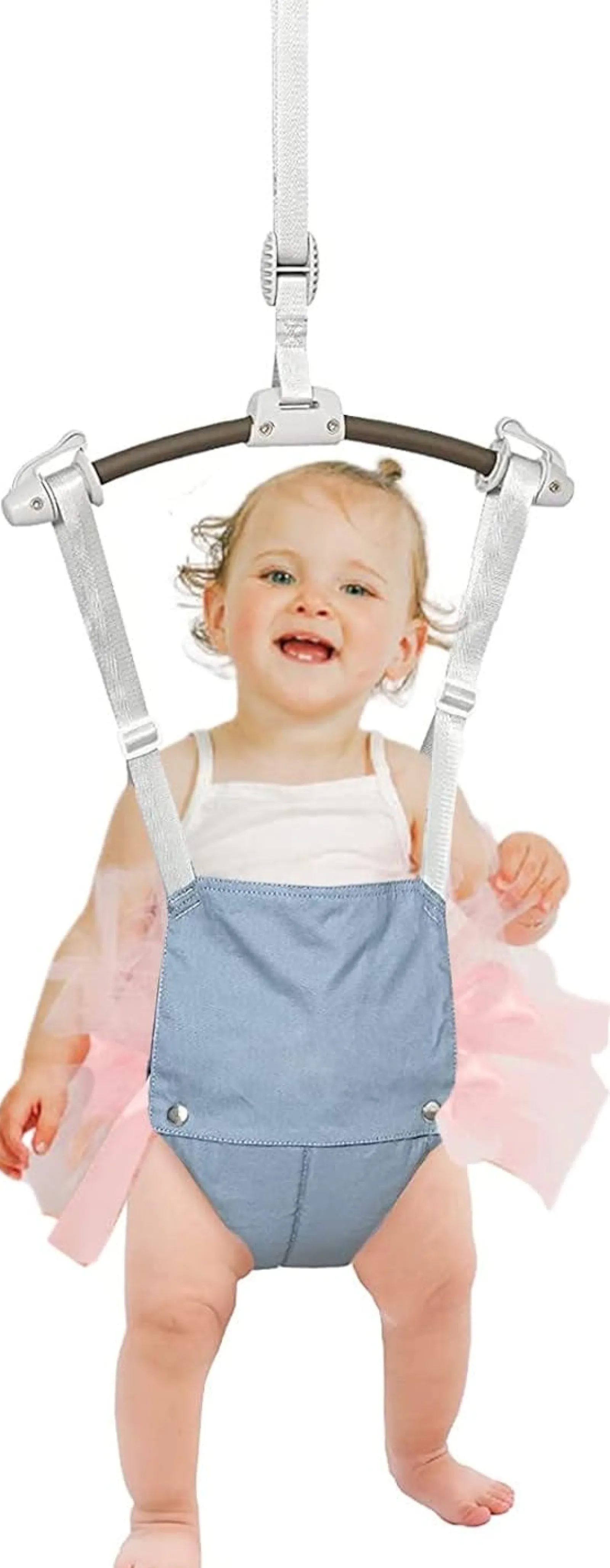 Little Helper Baby Doorway Bouncers | Baby Bouncers & Rockers | Spine-Supporting Secure Baby Door Bouncer Swing Seat | Blue or Pink | 6-12 months