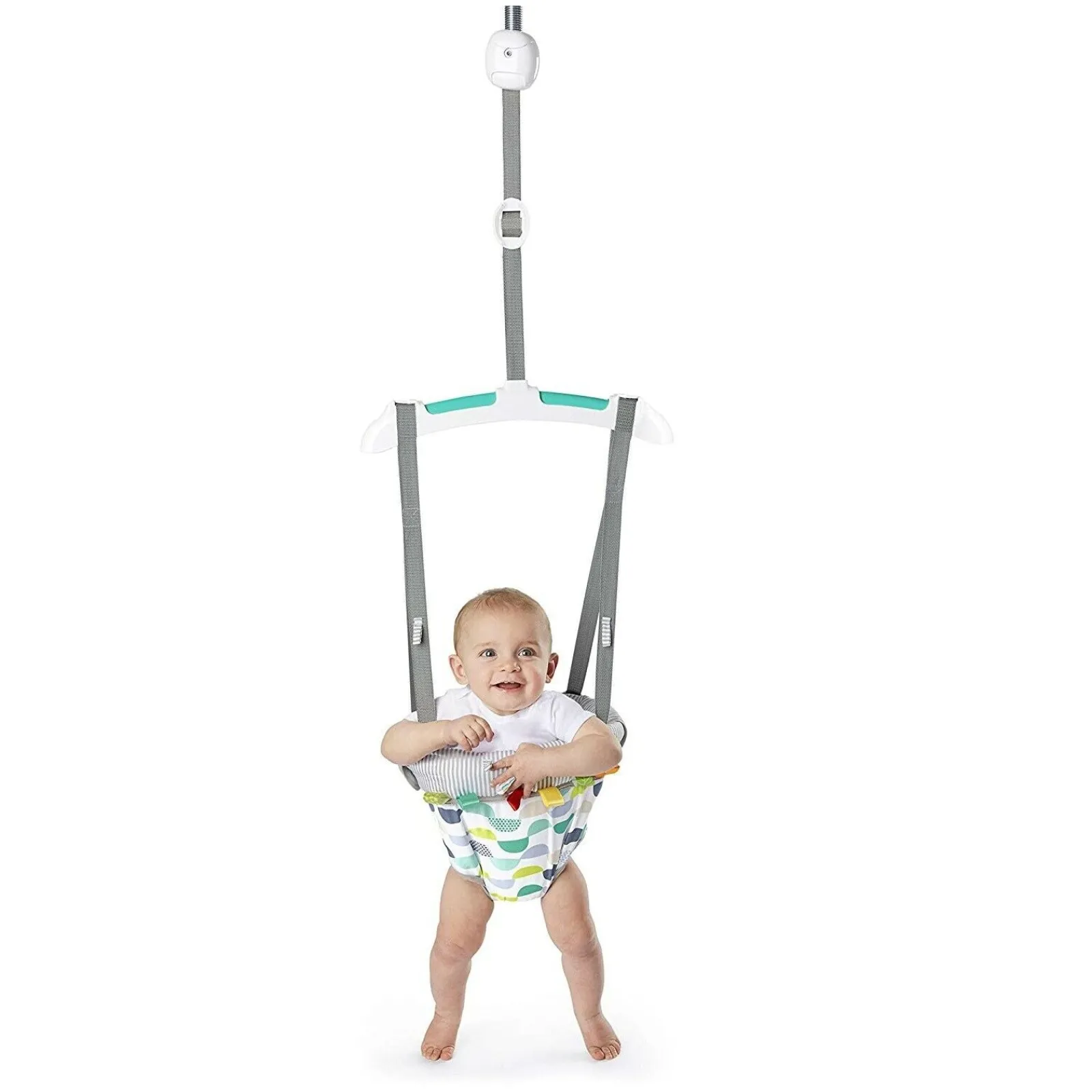 Little Helper Baby Doorway Bouncers | Baby Bouncers & Rockers | Spine-Supporting Secure Baby Door Bouncer Swing Seat with Tactile Taggies | Multi coloured | 6-12 months