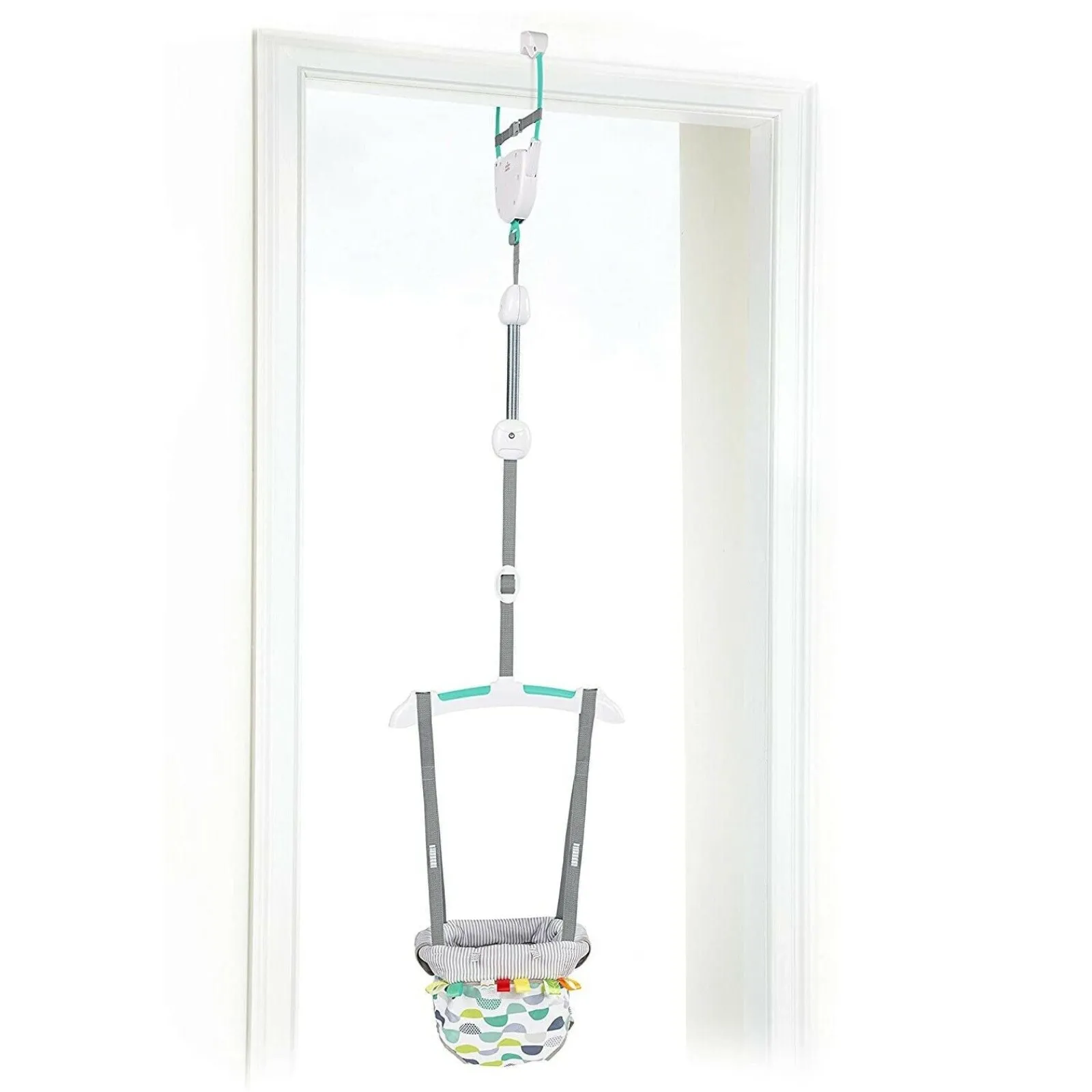 Little Helper Baby Doorway Bouncers | Baby Bouncers & Rockers | Spine-Supporting Secure Baby Door Bouncer Swing Seat with Tactile Taggies | Multi coloured | 6-12 months