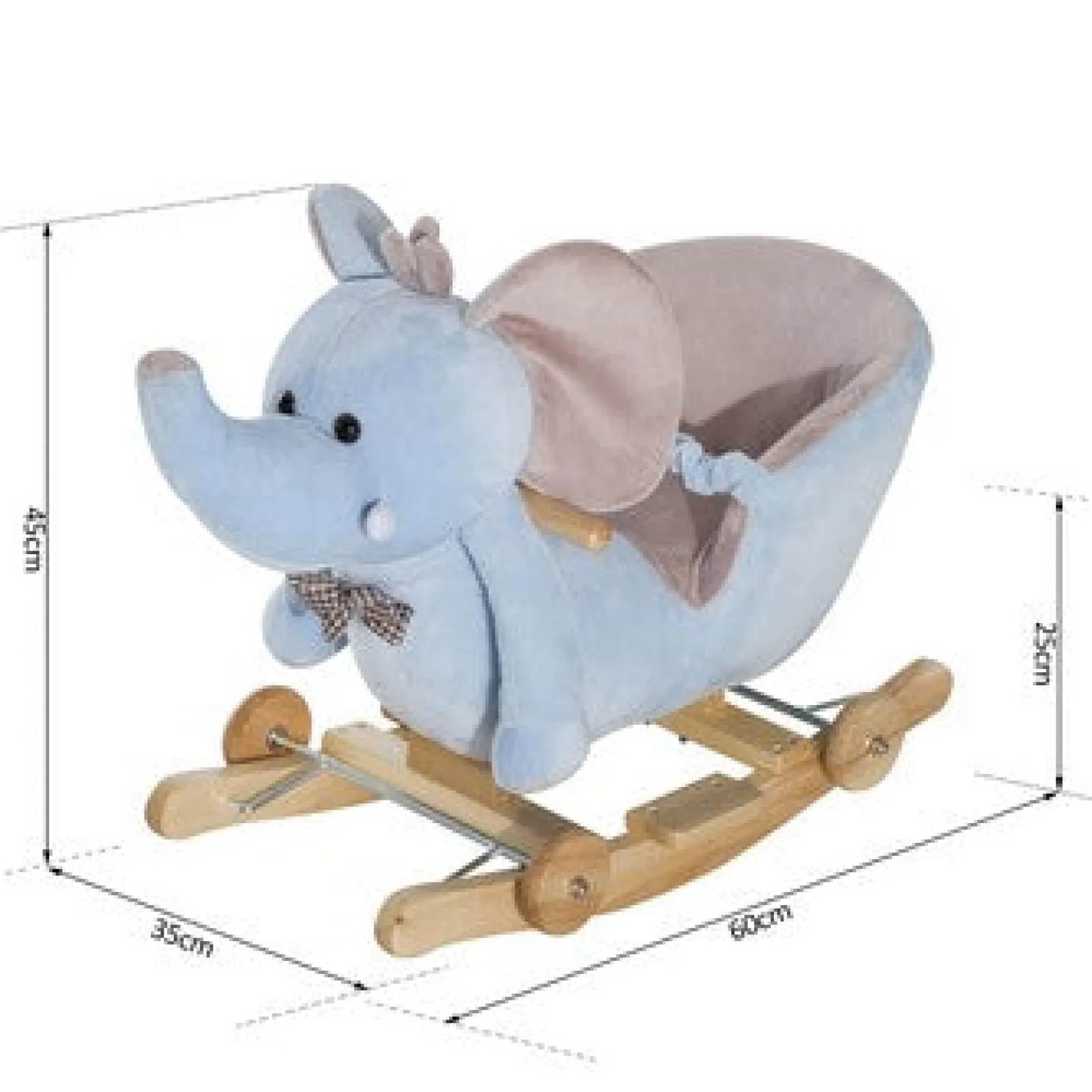 Little Helper Rocking Horses | Super Soft and Gentle Musical Rocking Horse Elephant with Wheels | 18m+