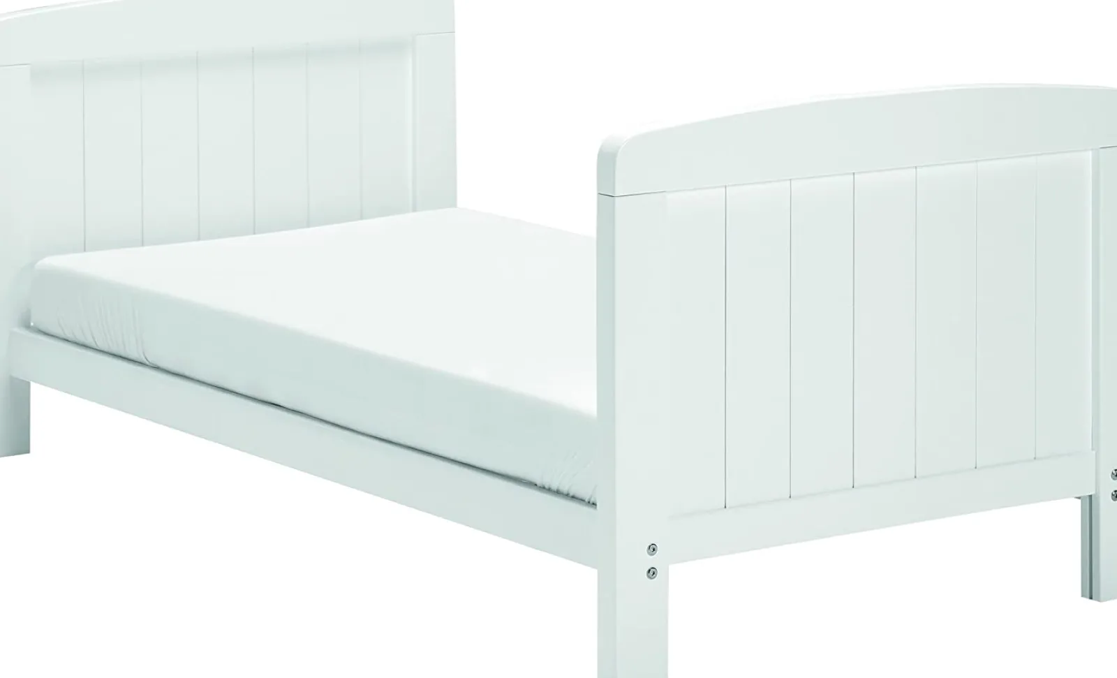 Little Helper Toddler Beds & Childrens Single Beds | Cot Beds | Sweet Lullaby Premium Classic Cot Bed | Wooden Toddler Bed | Snowdrop White
