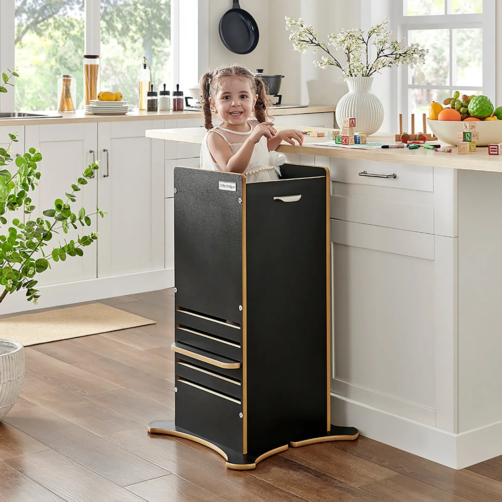 Little Helper Montessori Toys & Products | Funpod® Learning Towers | The Original Kitchen Helper | Montessori FunPod Learning Tower | Black