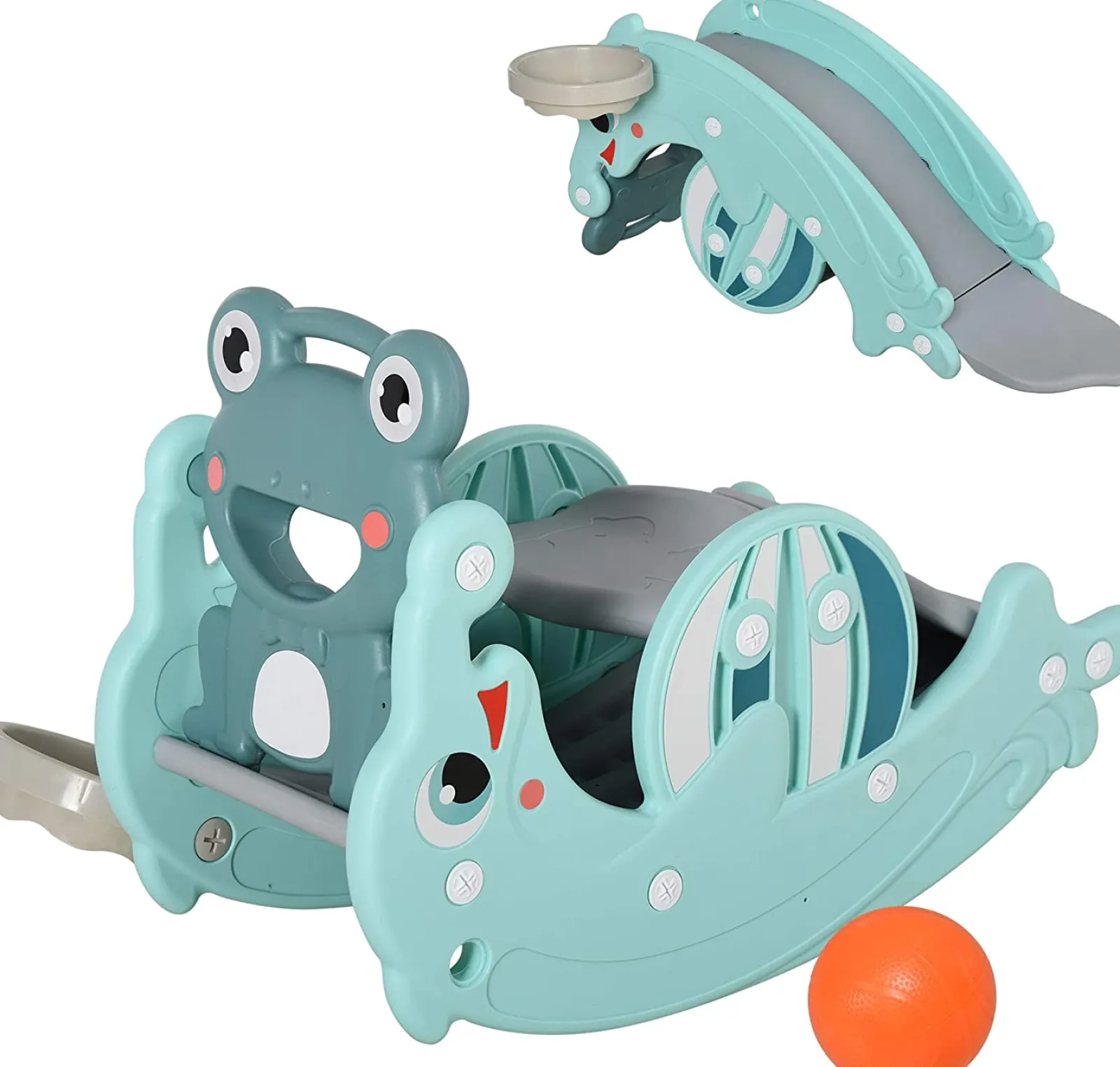 Little Helper Swing & Slide Sets & Garden Play & Trampolines | Montessori Toys & Products | Toddler Montessori 3-in-1 Slide | Rocking Horse | Basketball Hoop | 3-6 Years |