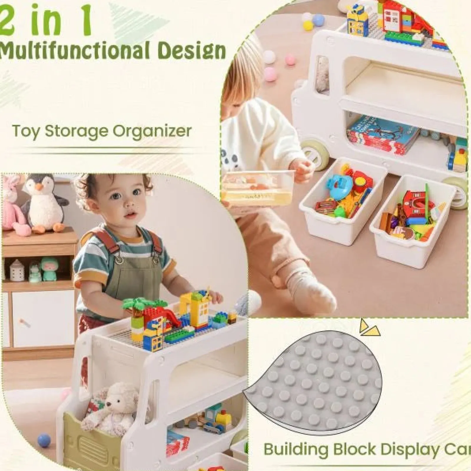 Little Helper Toy Storage Units | Toy Storage Units | Toddler Sized Large Montessori Bus-shaped Toy Storage | Toy Box | 3 Years+